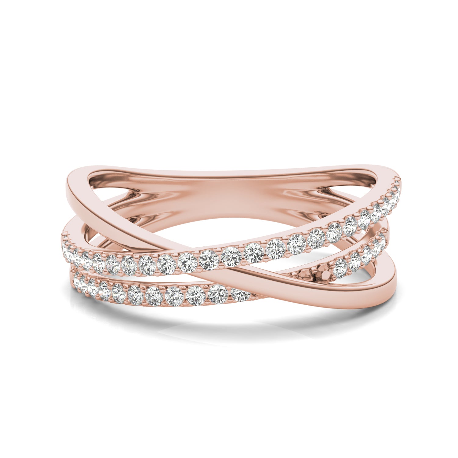 1/3 CTW Round Caydia® Lab Grown Diamond Triple Crossover Ring