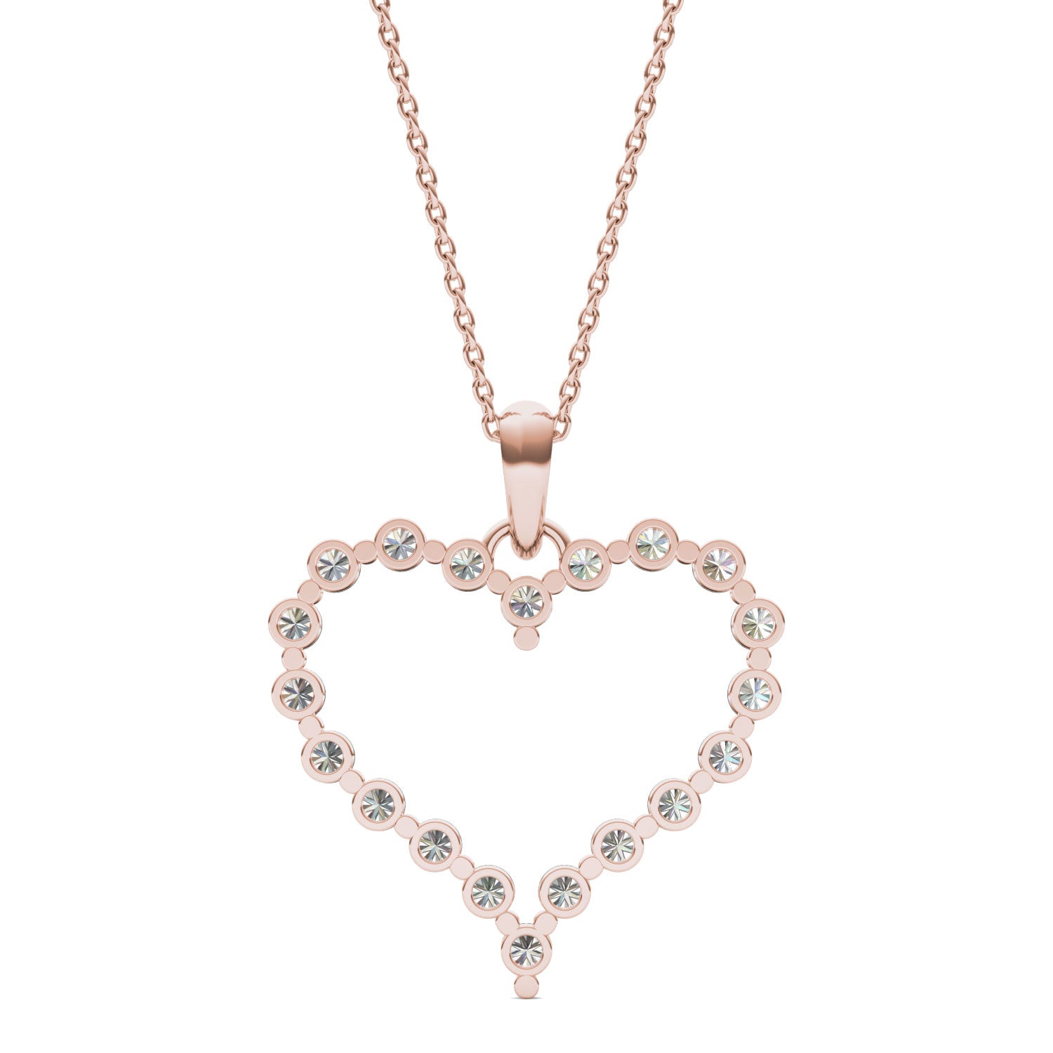 1 CTW Round Caydia® Lab Grown Diamond Shared Prong Heart Pendant Necklace