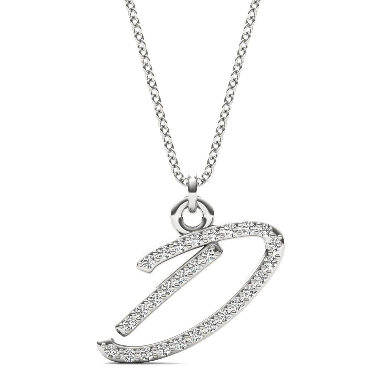 1/8 CTW Round Caydia® Lab Grown Diamond Personalized Initial Necklace
