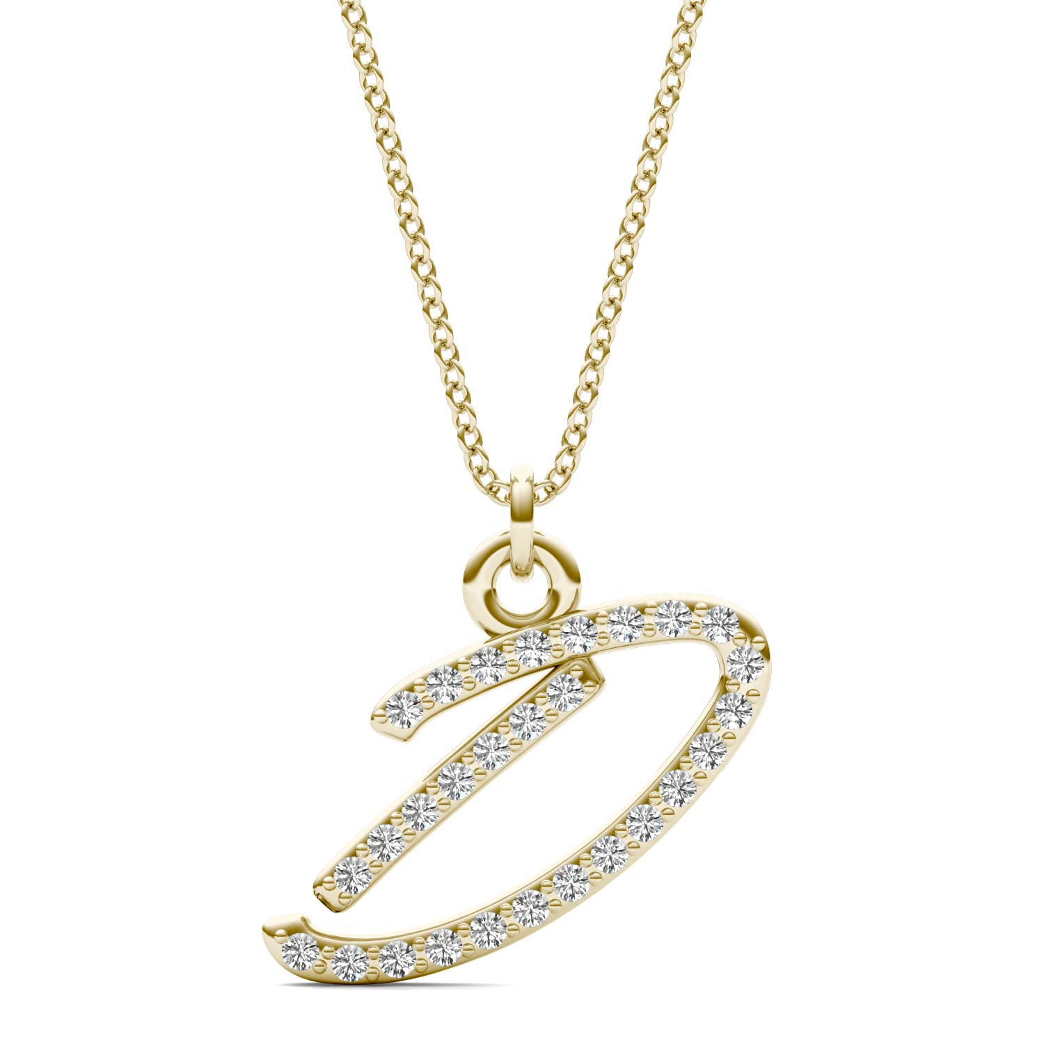 1/8 CTW Round Caydia® Lab Grown Diamond Personalized Initial Necklace