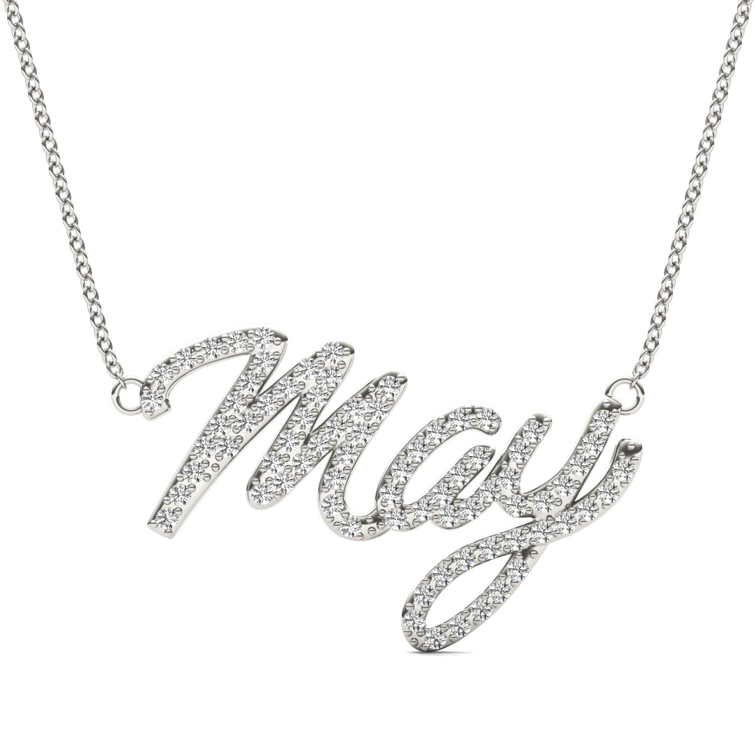 Round Caydia® Lab Grown Diamond Personalized Necklace