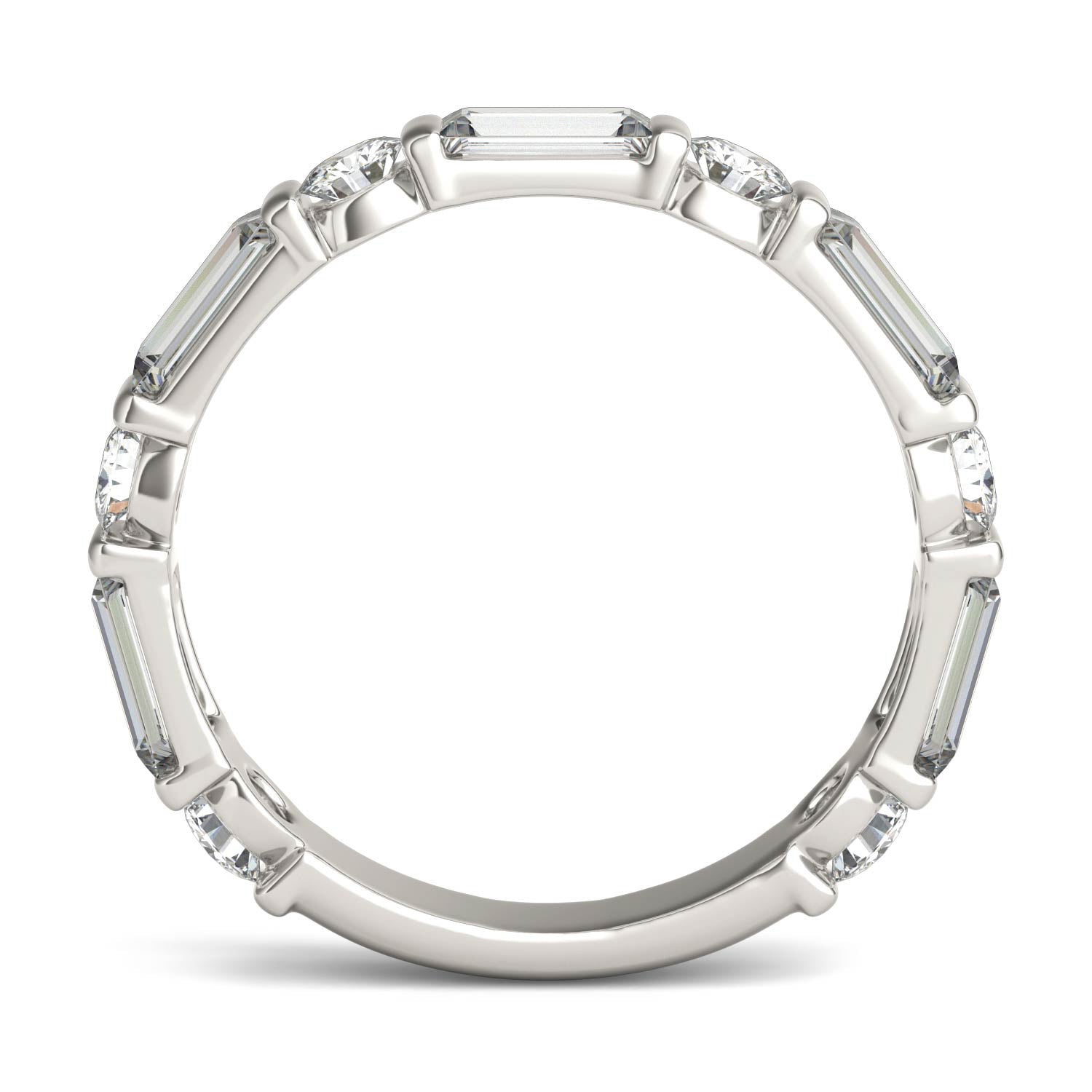 1.62 CTW DEW Round Forever One™ Moissanite Alternating Stackable Ring