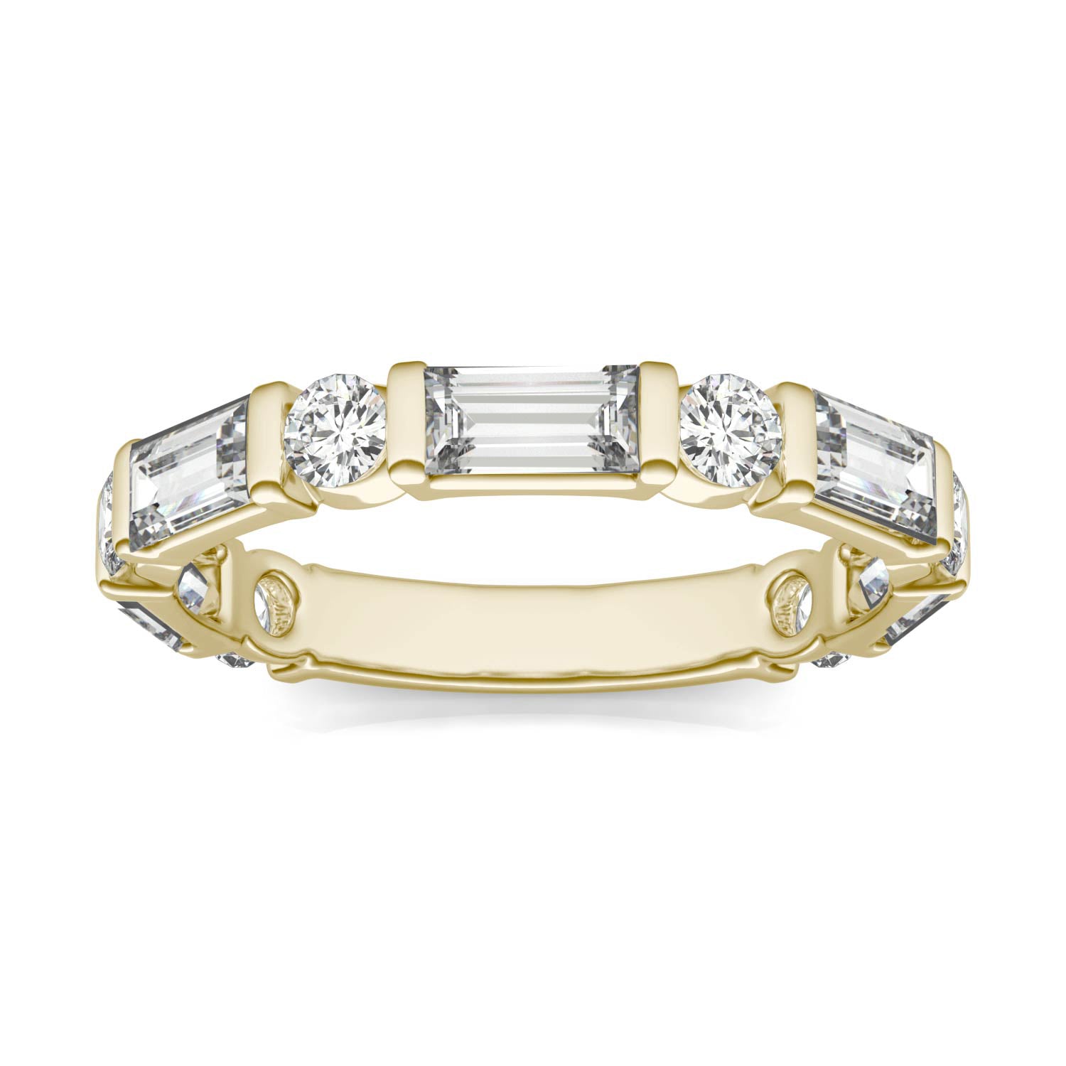 1.62 CTW DEW Round Forever One™ Moissanite Alternating Stackable Ring