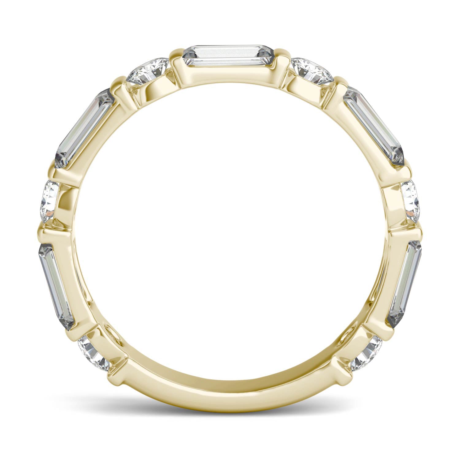 1.62 CTW DEW Round Forever One™ Moissanite Alternating Stackable Ring