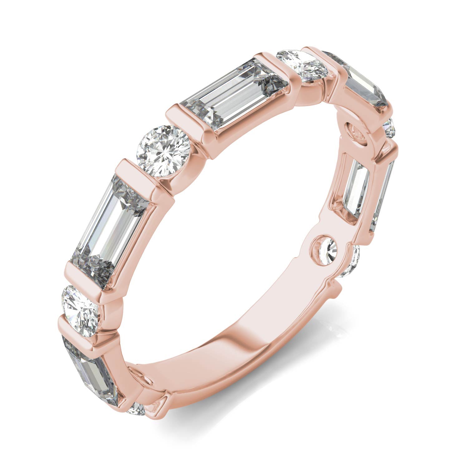 1.62 CTW DEW Round Forever One™ Moissanite Alternating Stackable Ring