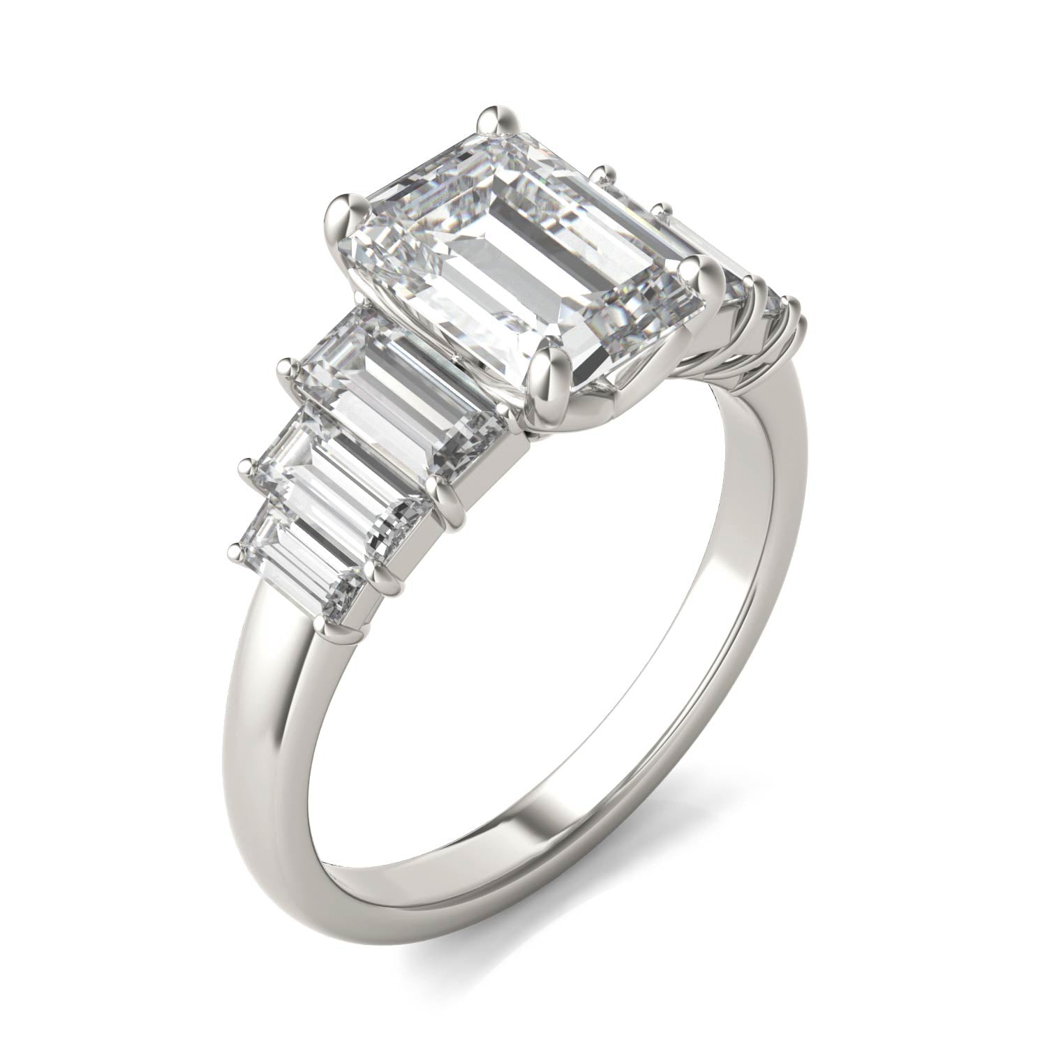 4.08 CTW DEW Emerald Forever One™ Moissanite Signature Seven Stone Engagement Ring