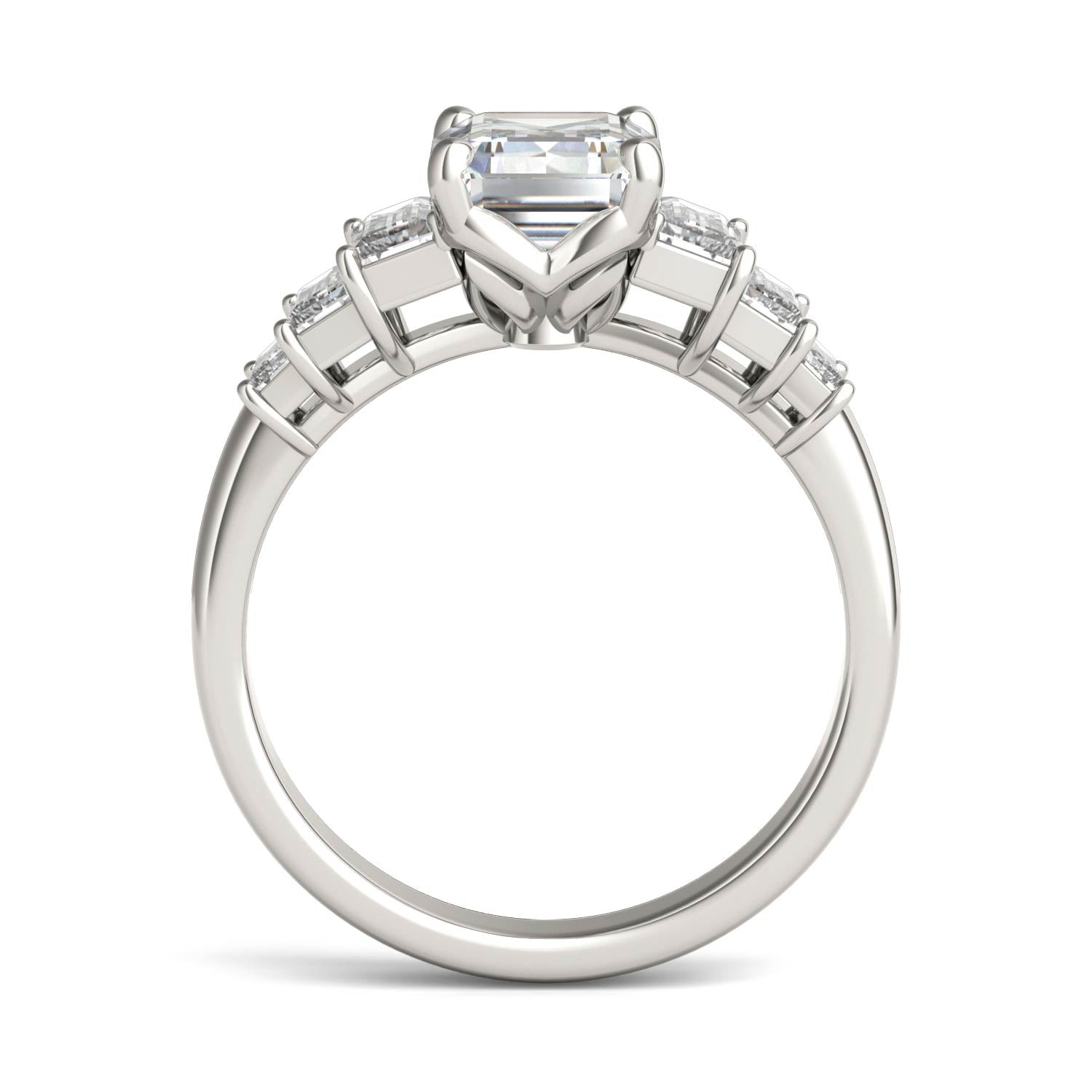 4.08 CTW DEW Emerald Forever One™ Moissanite Signature Seven Stone Engagement Ring