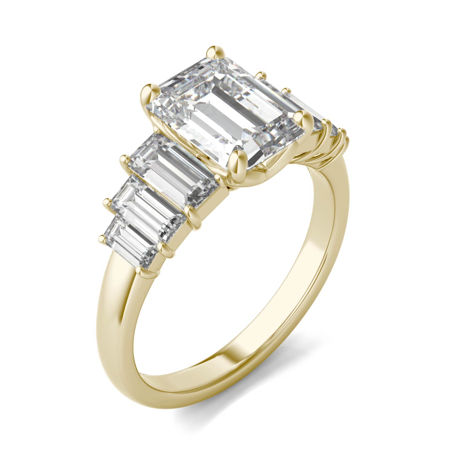 4.08 CTW DEW Emerald Forever One™ Moissanite Signature Seven Stone Engagement Ring