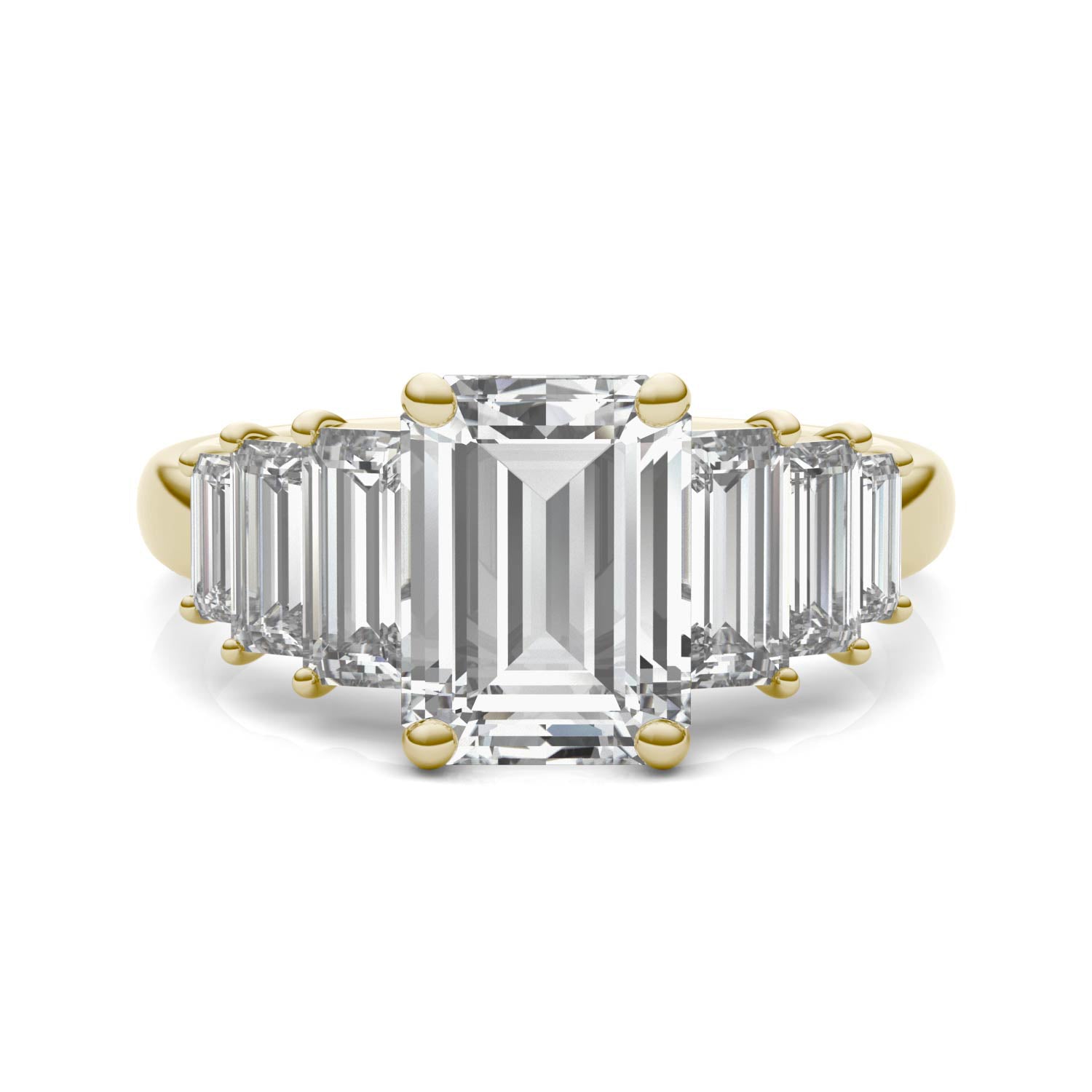 4.08 CTW DEW Emerald Forever One™ Moissanite Signature Seven Stone Engagement Ring