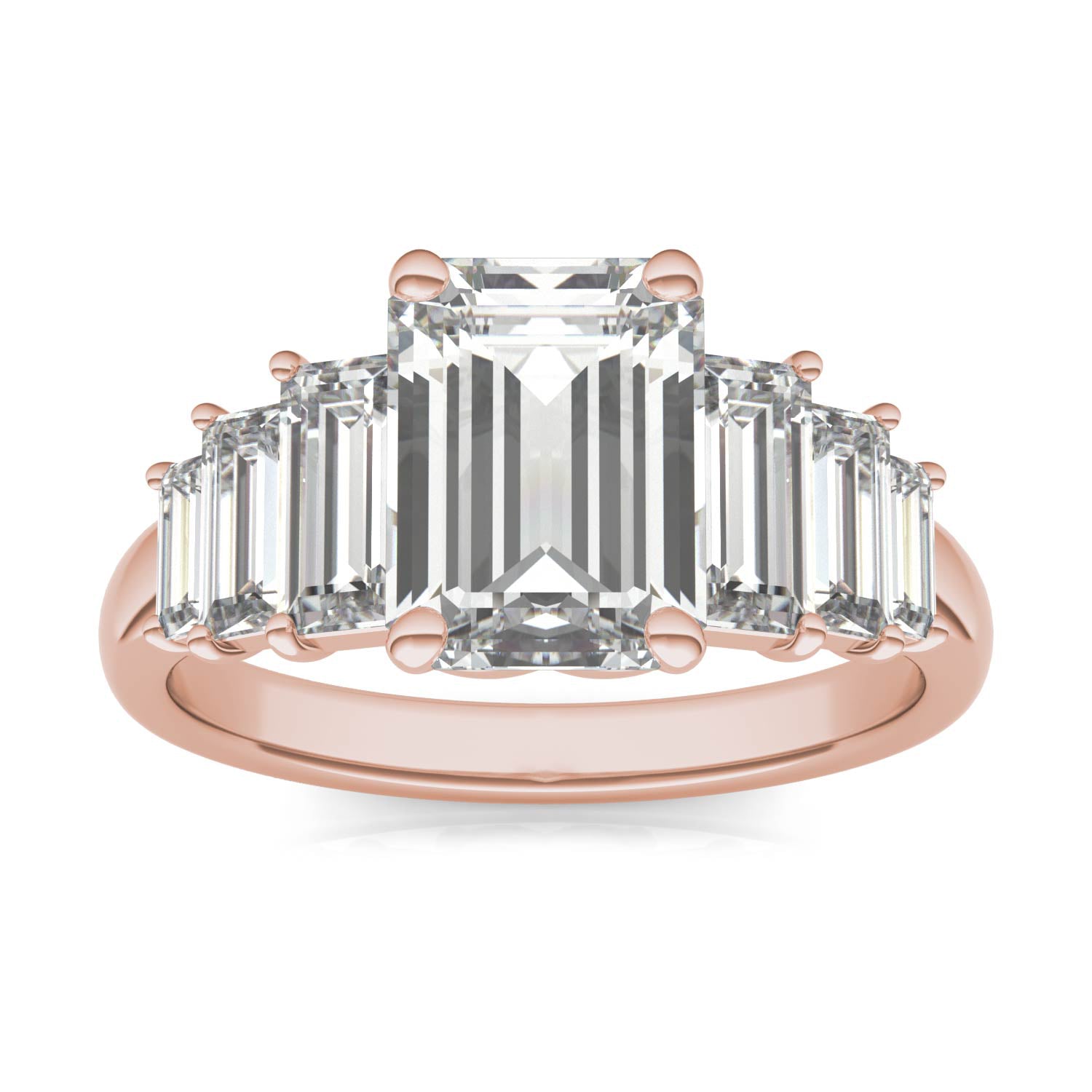 4.08 CTW DEW Emerald Forever One™ Moissanite Signature Seven Stone Engagement Ring