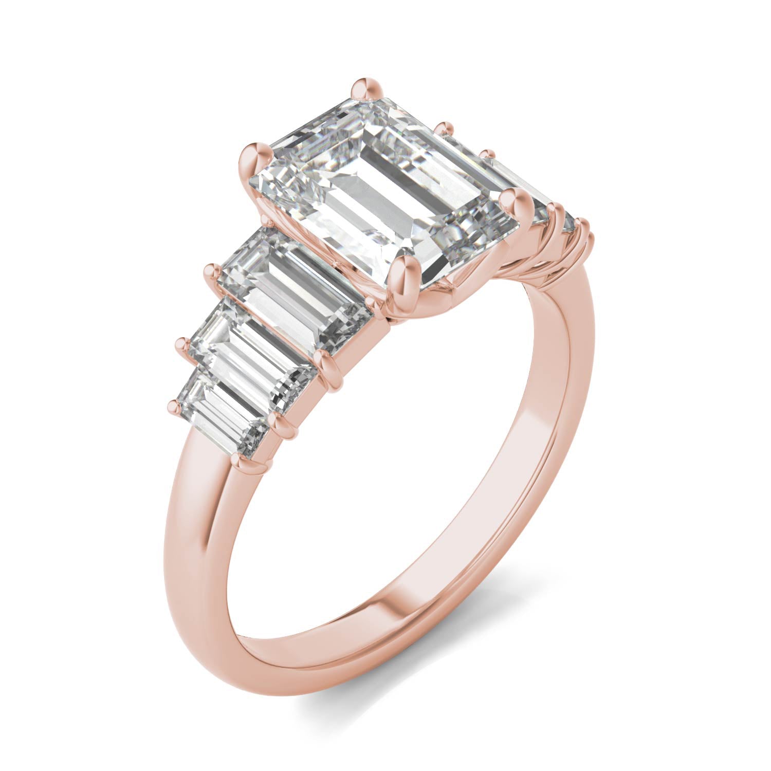 4.08 CTW DEW Emerald Forever One™ Moissanite Signature Seven Stone Engagement Ring