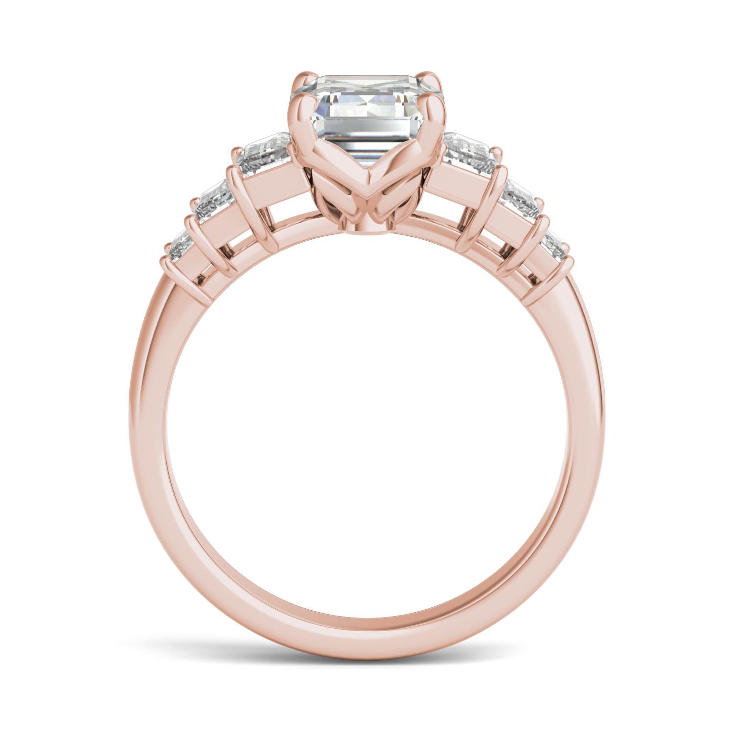 4.08 CTW DEW Emerald Forever One™ Moissanite Signature Seven Stone Engagement Ring