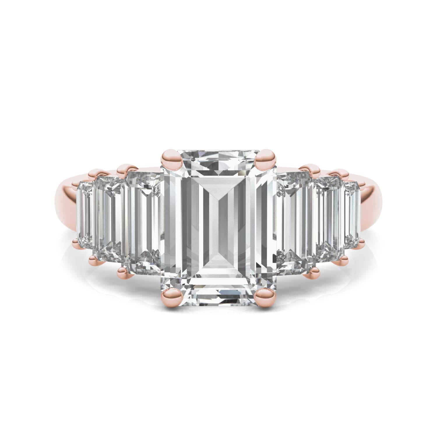 4.08 CTW DEW Emerald Forever One™ Moissanite Signature Seven Stone Engagement Ring