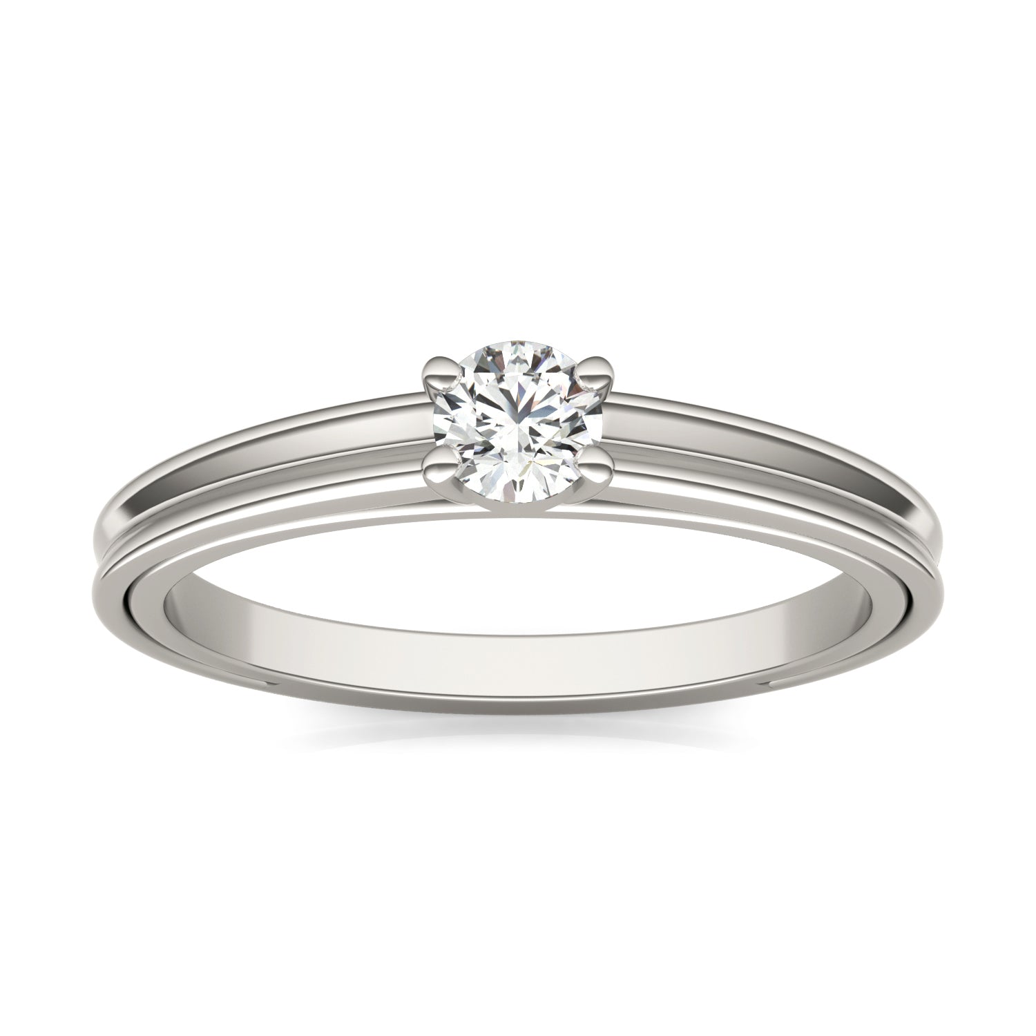 1/5 CTW Round Caydia® Lab Grown Diamond Solitaire with Carved Band Petite Ring