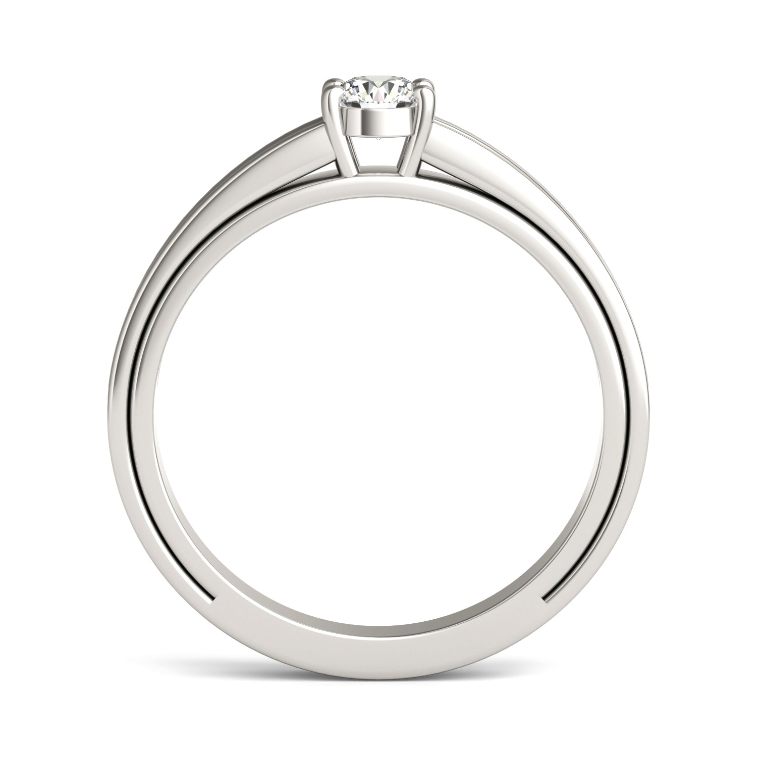 1/5 CTW Round Caydia® Lab Grown Diamond Solitaire with Carved Band Petite Ring