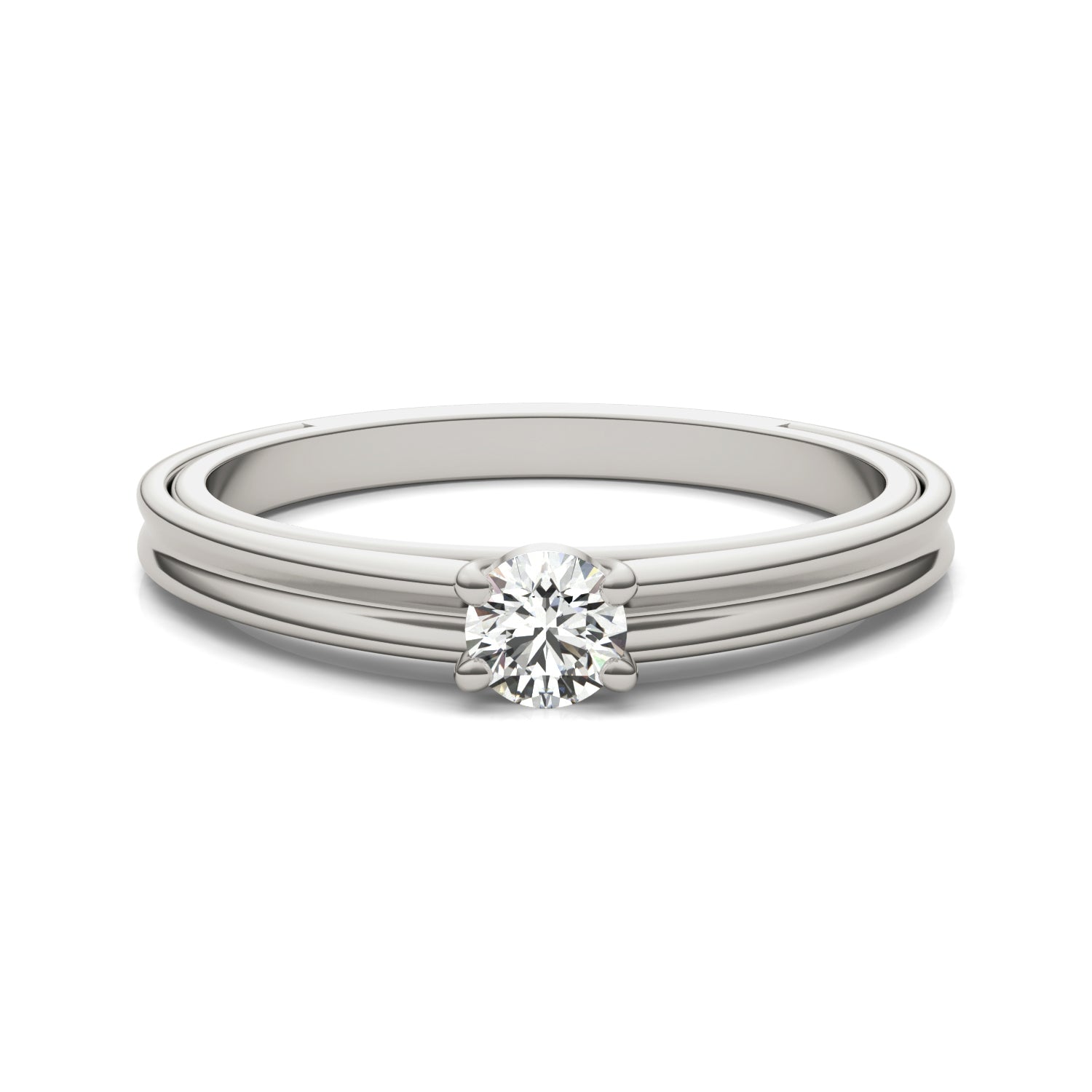 1/5 CTW Round Caydia® Lab Grown Diamond Solitaire with Carved Band Petite Ring