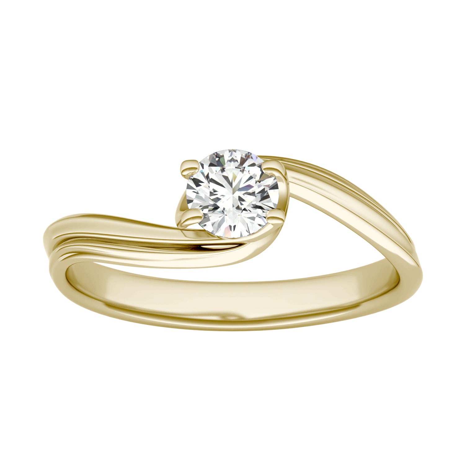 1/3 CTW Round Caydia® Lab Grown Diamond Bypass Solitaire Petite Ring