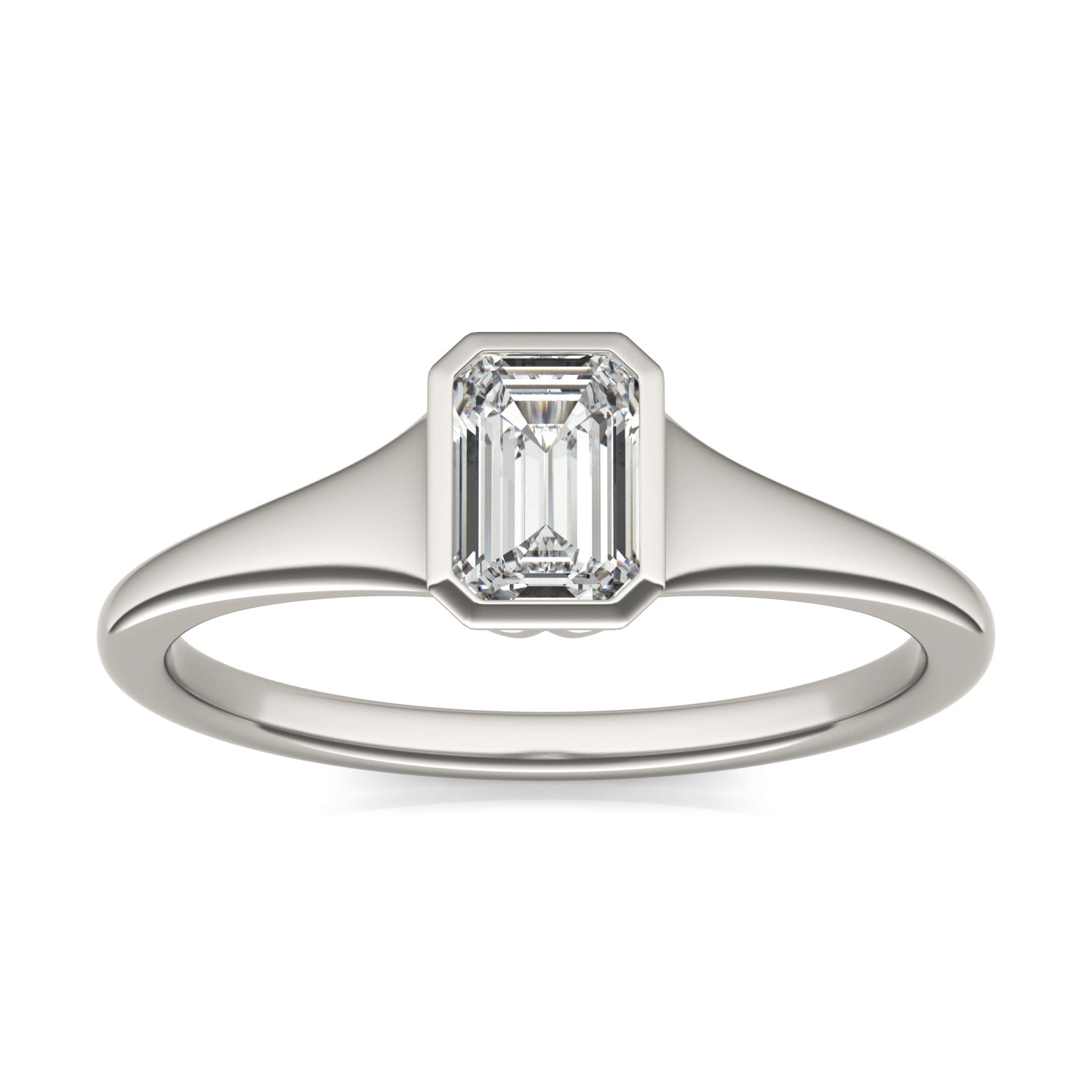 1/2 CTW Emerald Caydia® Lab Grown Diamond Signature Tapered Bezel Solitaire Engagement Ring