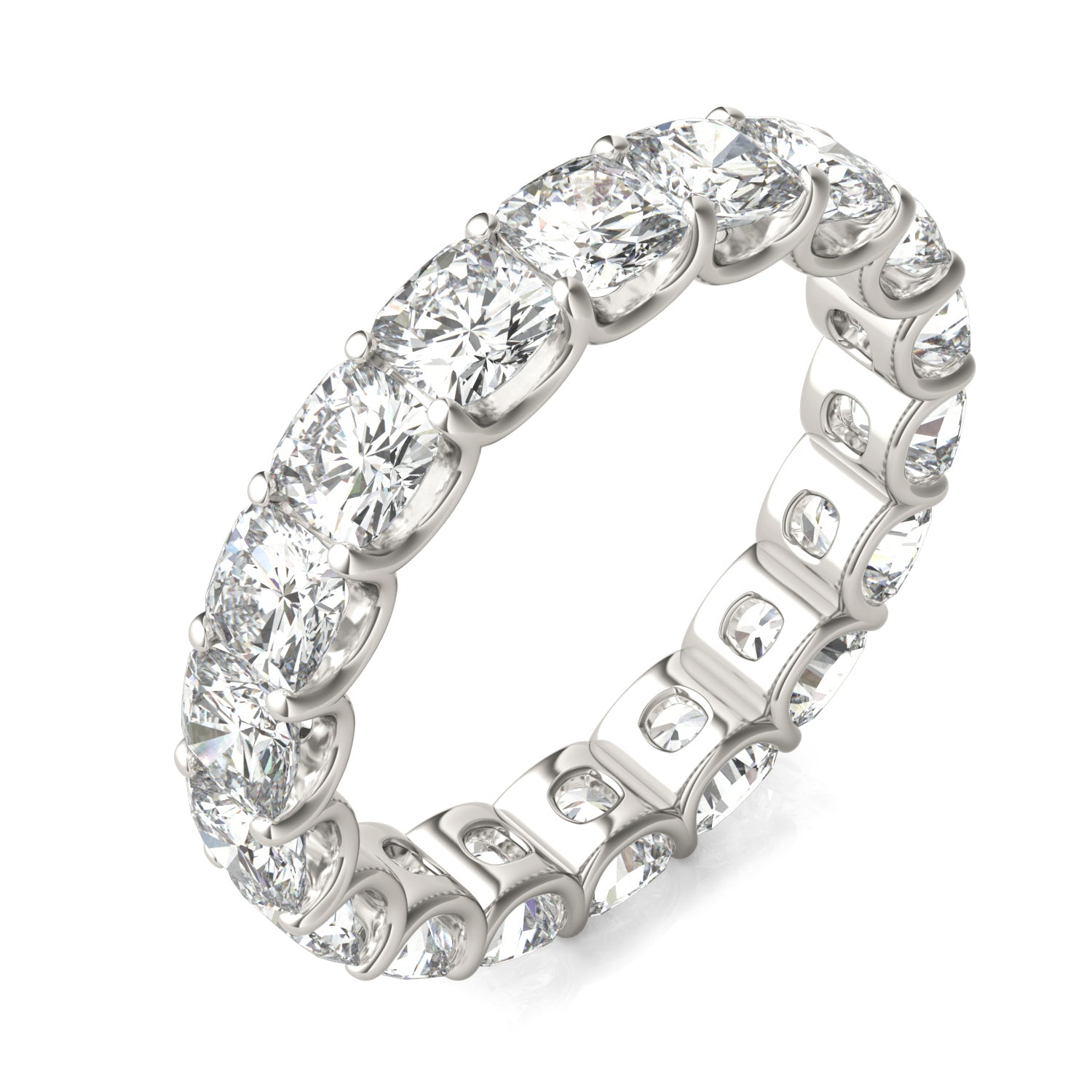 4.18 CTW DEW Cushion Forever One™ Moissanite Trellis Eternity Band Ring