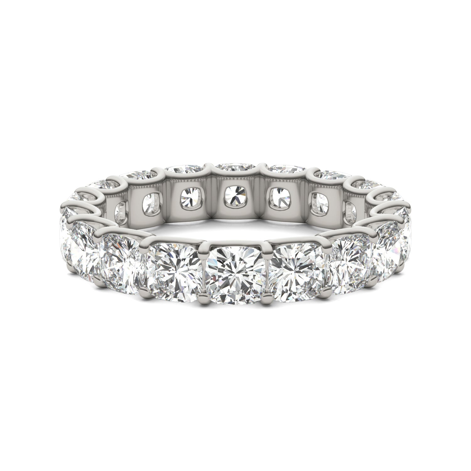 4.18 CTW DEW Cushion Forever One™ Moissanite Trellis Eternity Band Ring
