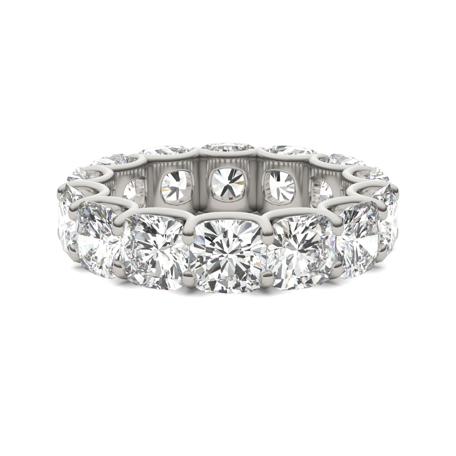 8.40 CTW DEW Cushion Forever One™ Moissanite Trellis Eternity Band Ring