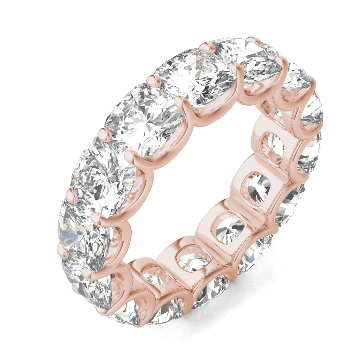 8.40 CTW DEW Cushion Forever One™ Moissanite Trellis Eternity Band Ring