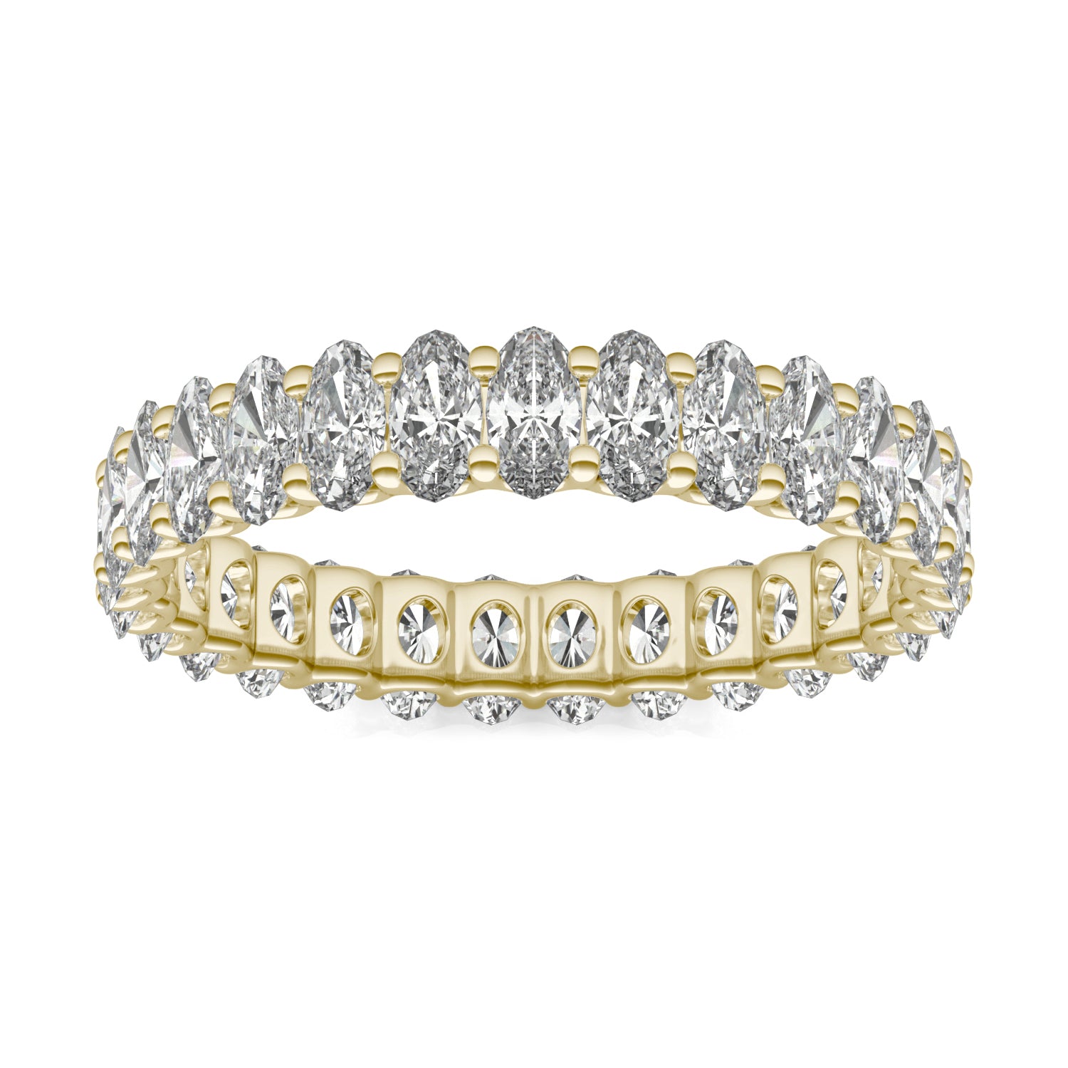 2.90 CTW DEW Oval Forever One™ Moissanite Trellis Eternity Band Ring