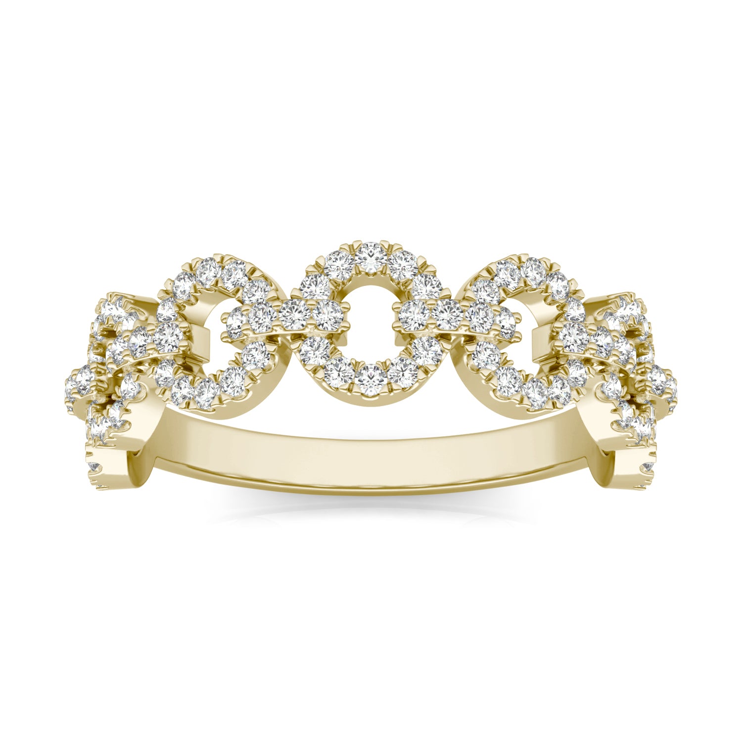 1/2 CTW Round Caydia® Lab Grown Diamond Circle Chain Link Ring