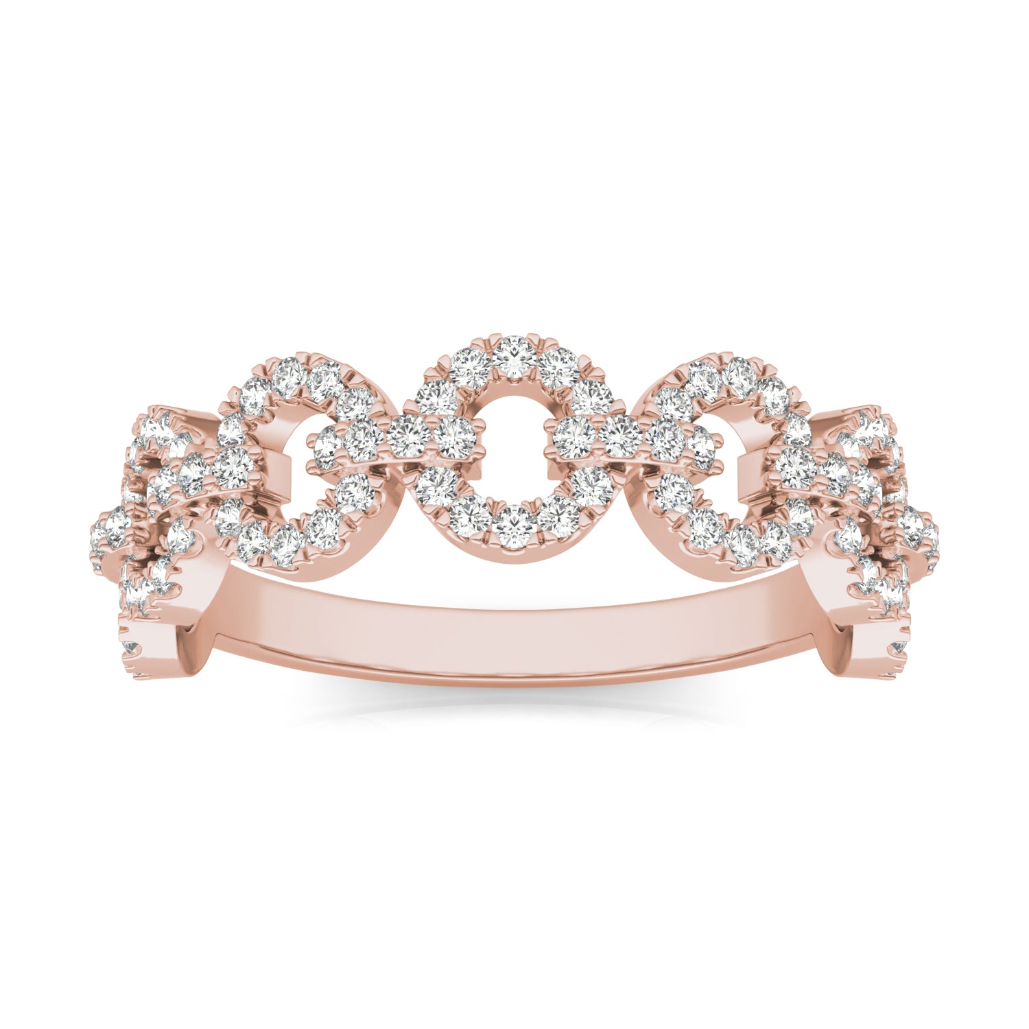 1/2 CTW Round Caydia® Lab Grown Diamond Circle Chain Link Ring