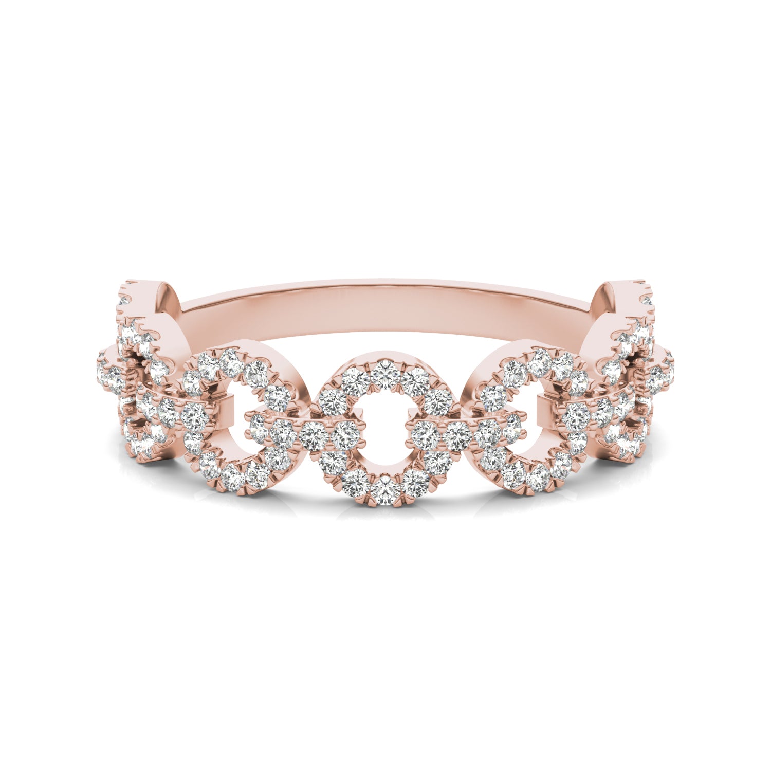 1/2 CTW Round Caydia® Lab Grown Diamond Circle Chain Link Ring