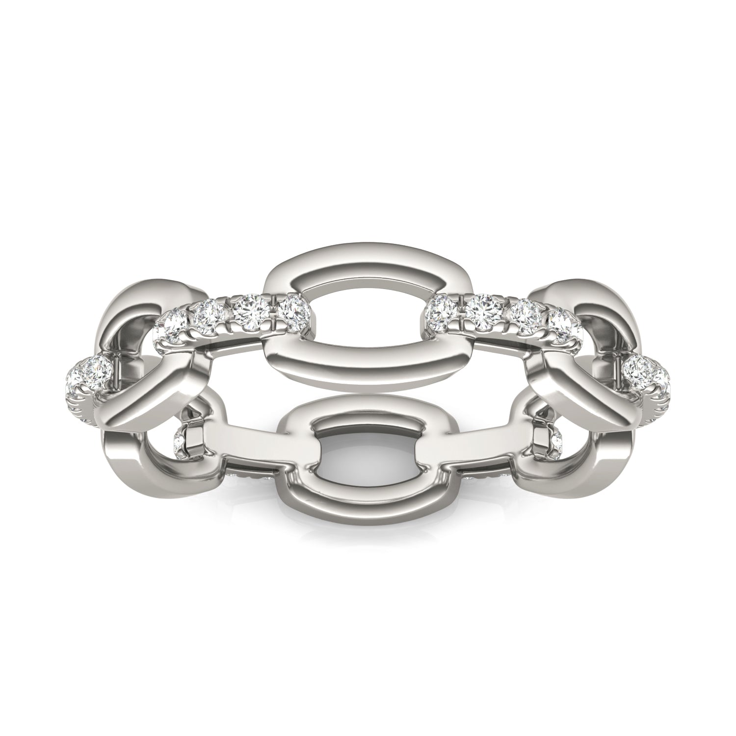 1/4 CTW Round Caydia® Lab Grown Diamond Accented Chain Link Ring