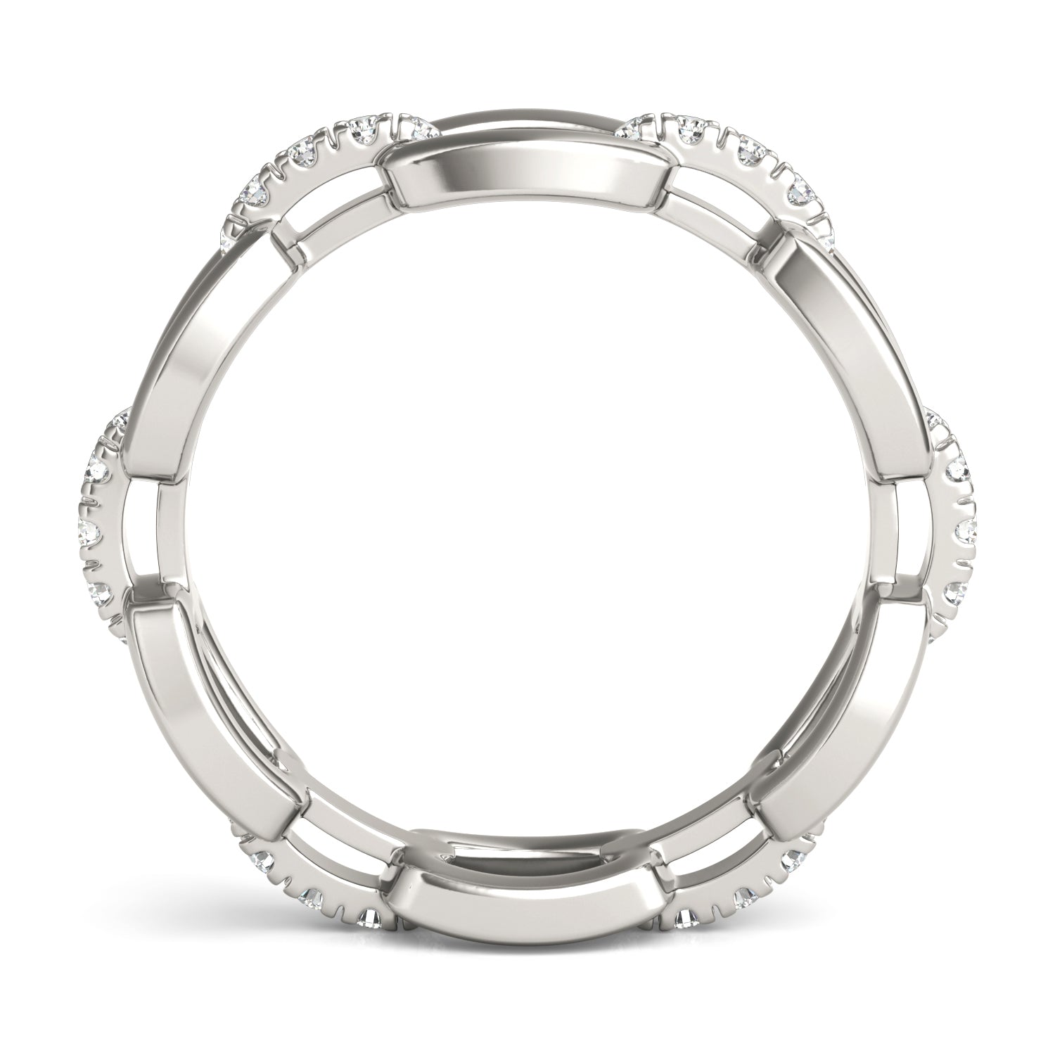 1/4 CTW Round Caydia® Lab Grown Diamond Accented Chain Link Ring