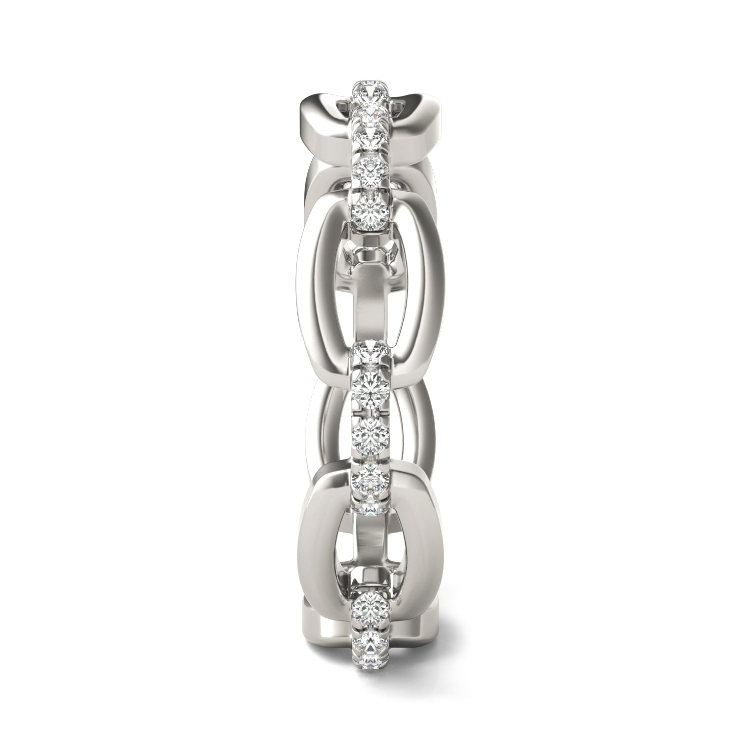 1/4 CTW Round Caydia® Lab Grown Diamond Accented Chain Link Ring