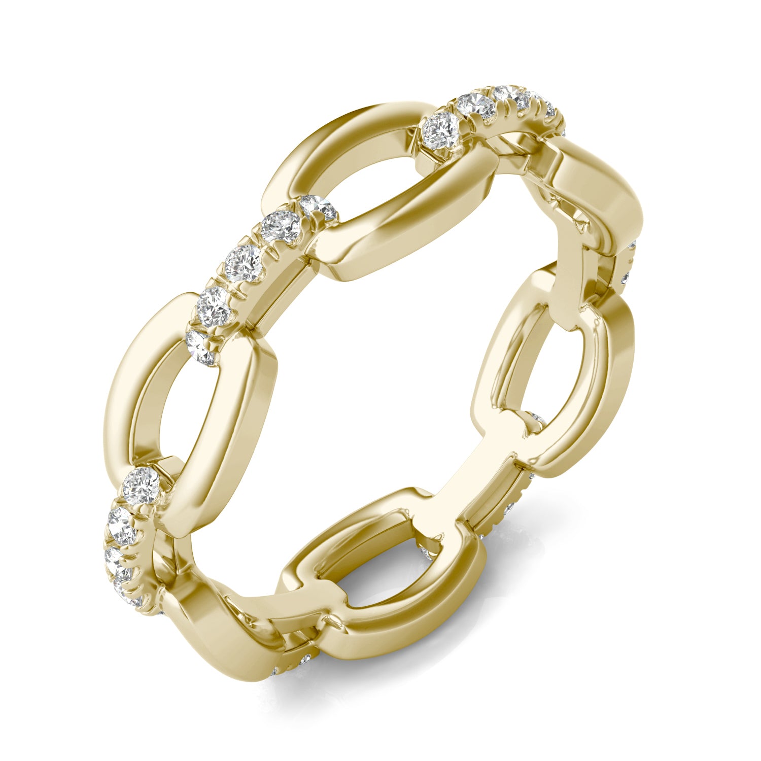 1/4 CTW Round Caydia® Lab Grown Diamond Accented Chain Link Ring