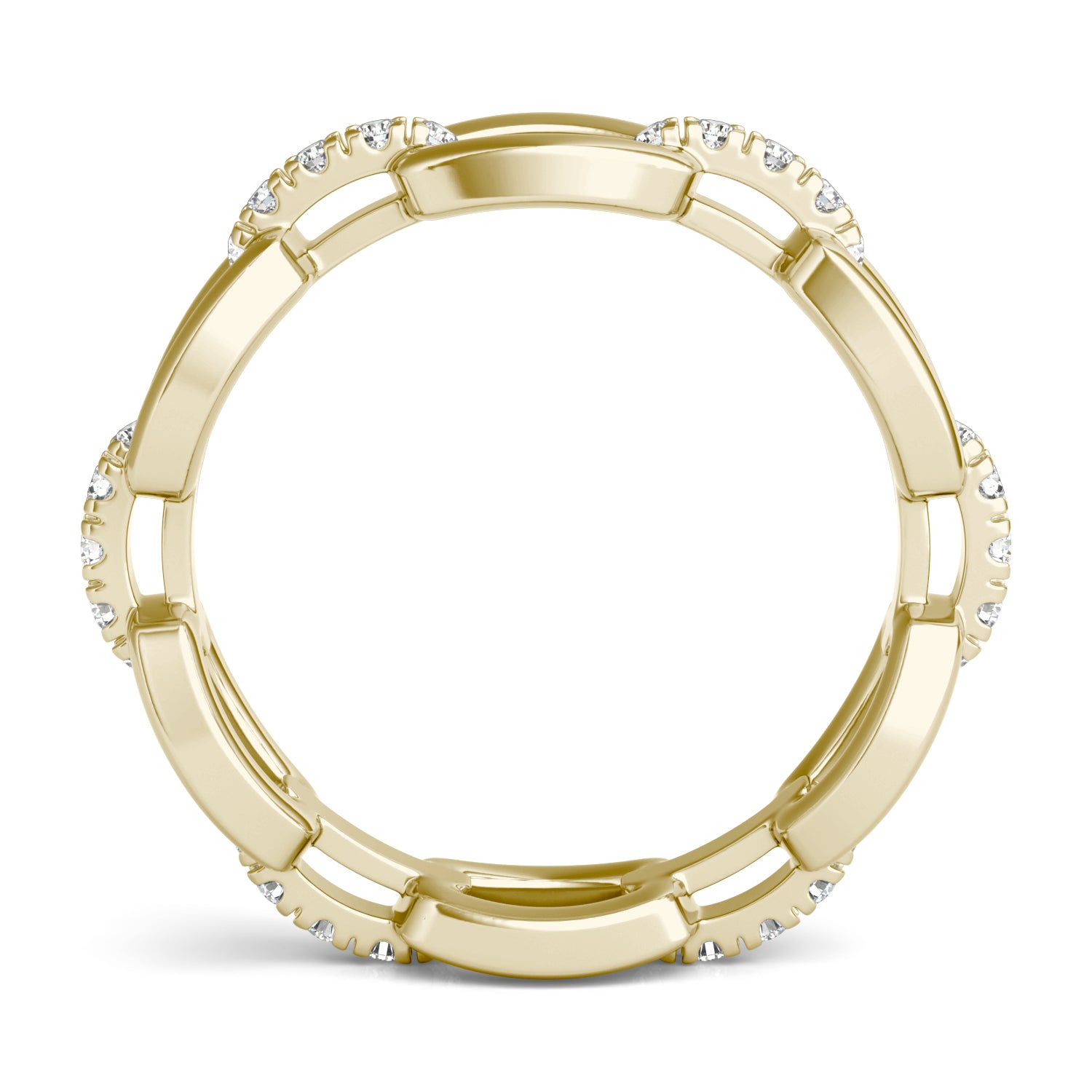 1/4 CTW Round Caydia® Lab Grown Diamond Accented Chain Link Ring