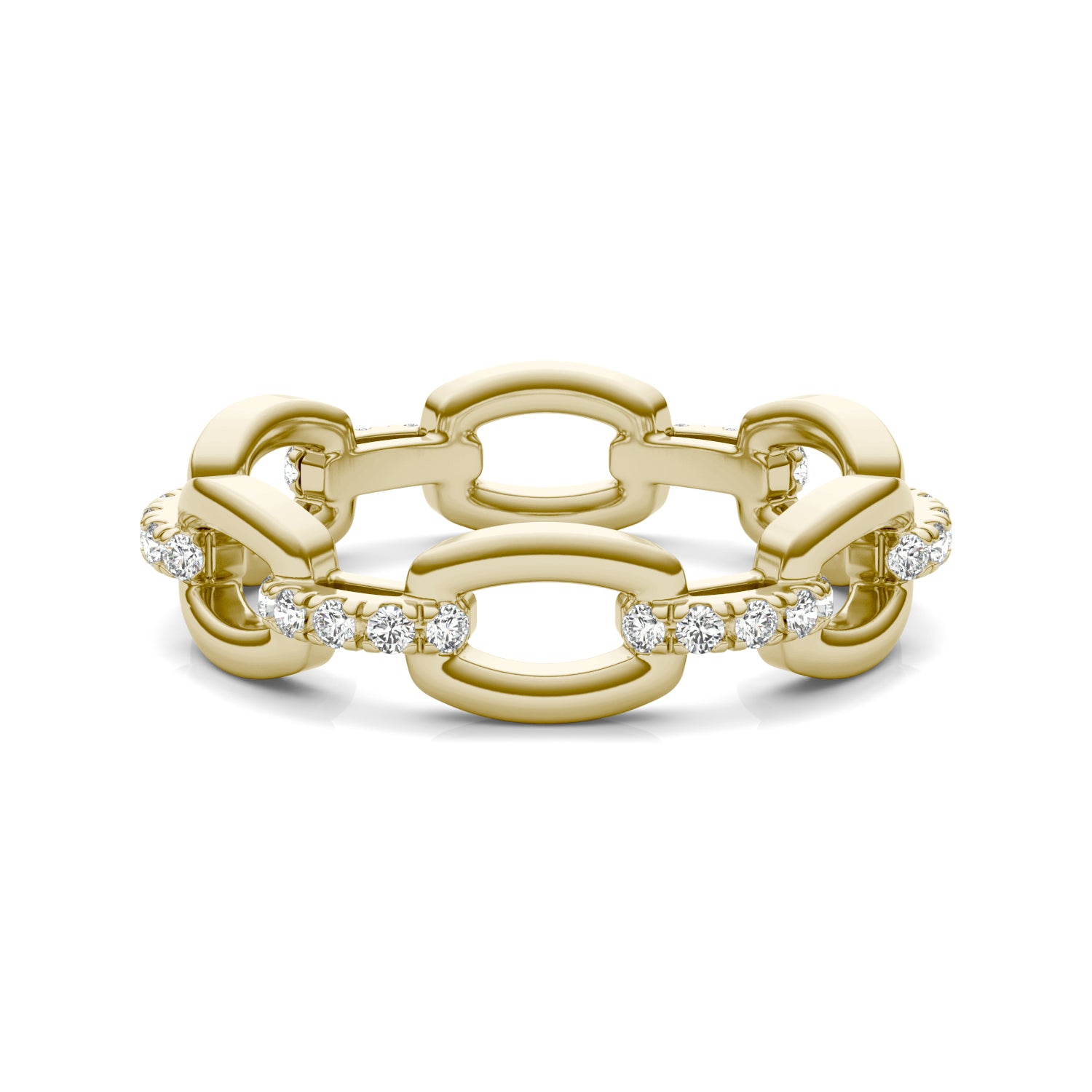 1/4 CTW Round Caydia® Lab Grown Diamond Accented Chain Link Ring