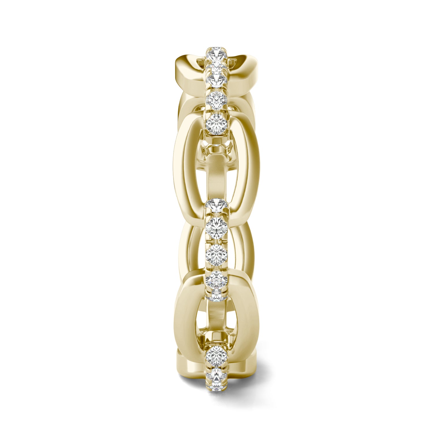 1/4 CTW Round Caydia® Lab Grown Diamond Accented Chain Link Ring