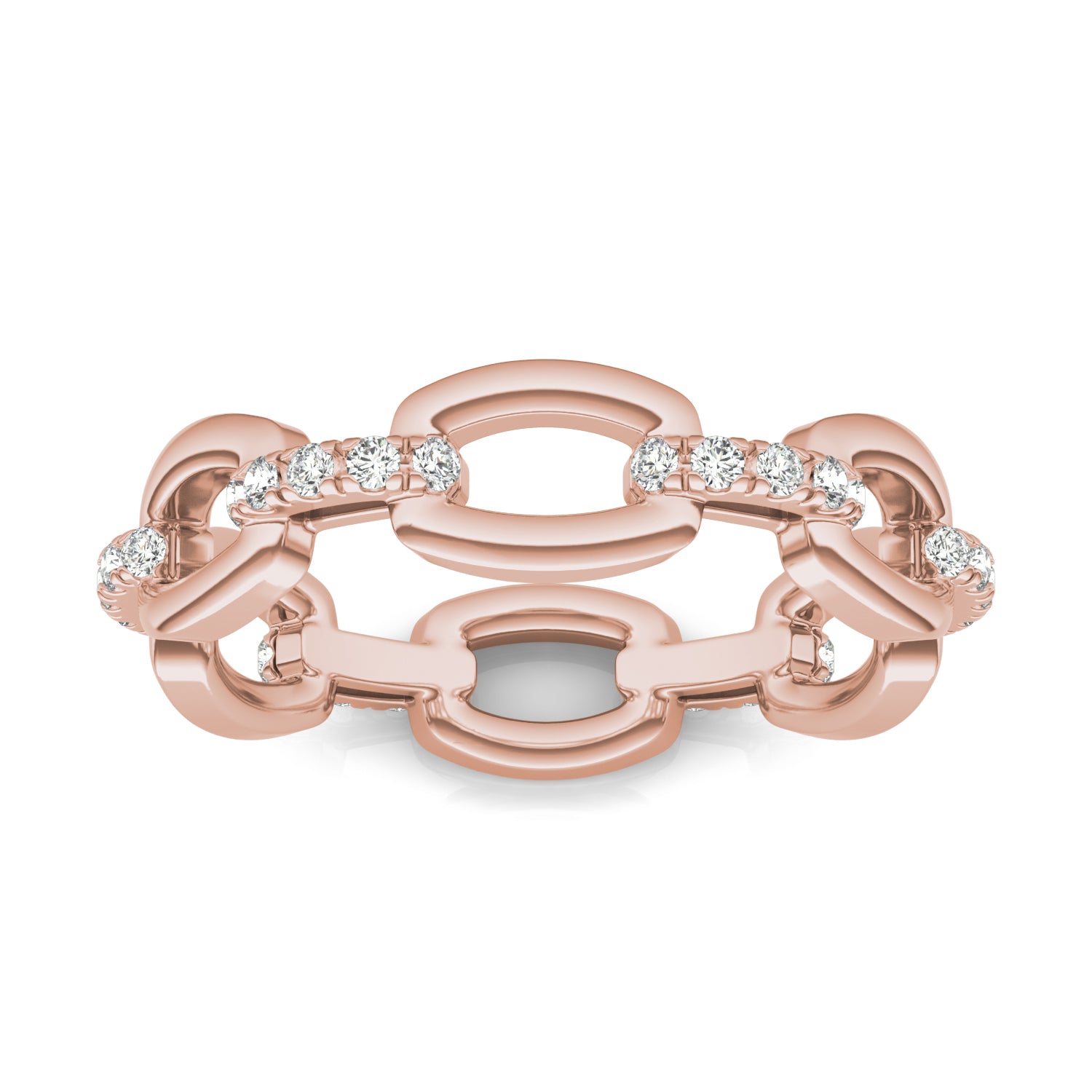 1/4 CTW Round Caydia® Lab Grown Diamond Accented Chain Link Ring