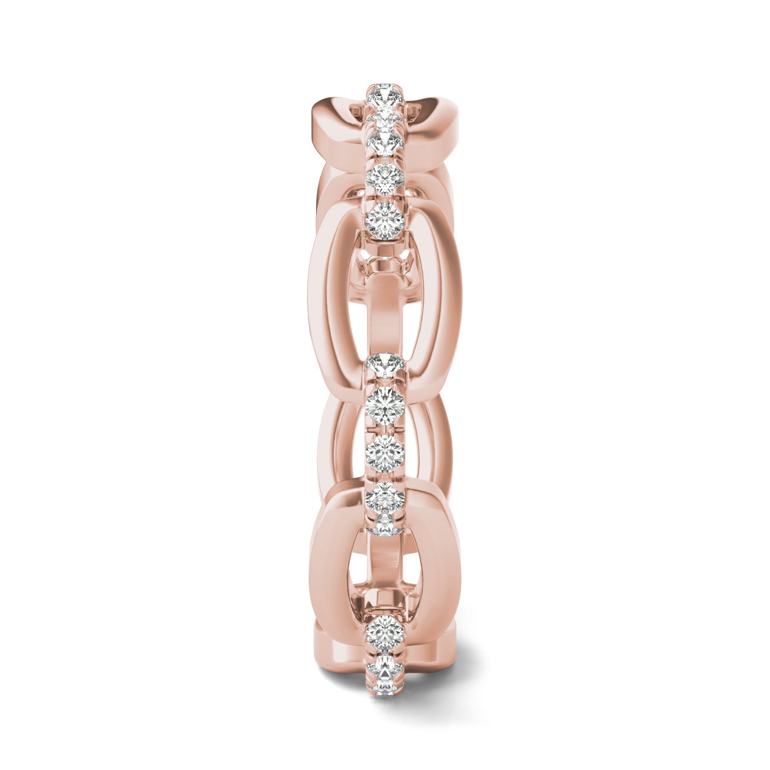 1/4 CTW Round Caydia® Lab Grown Diamond Accented Chain Link Ring