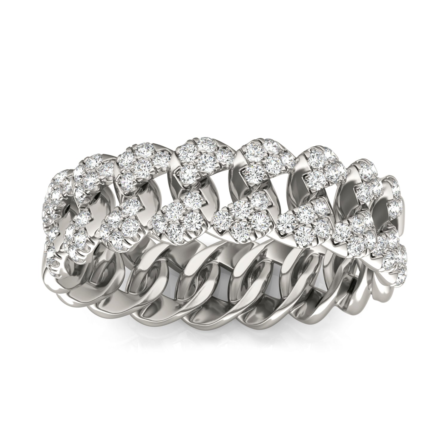 2/5 CTW Round Caydia® Lab Grown Diamond Pave Chain Link Ring