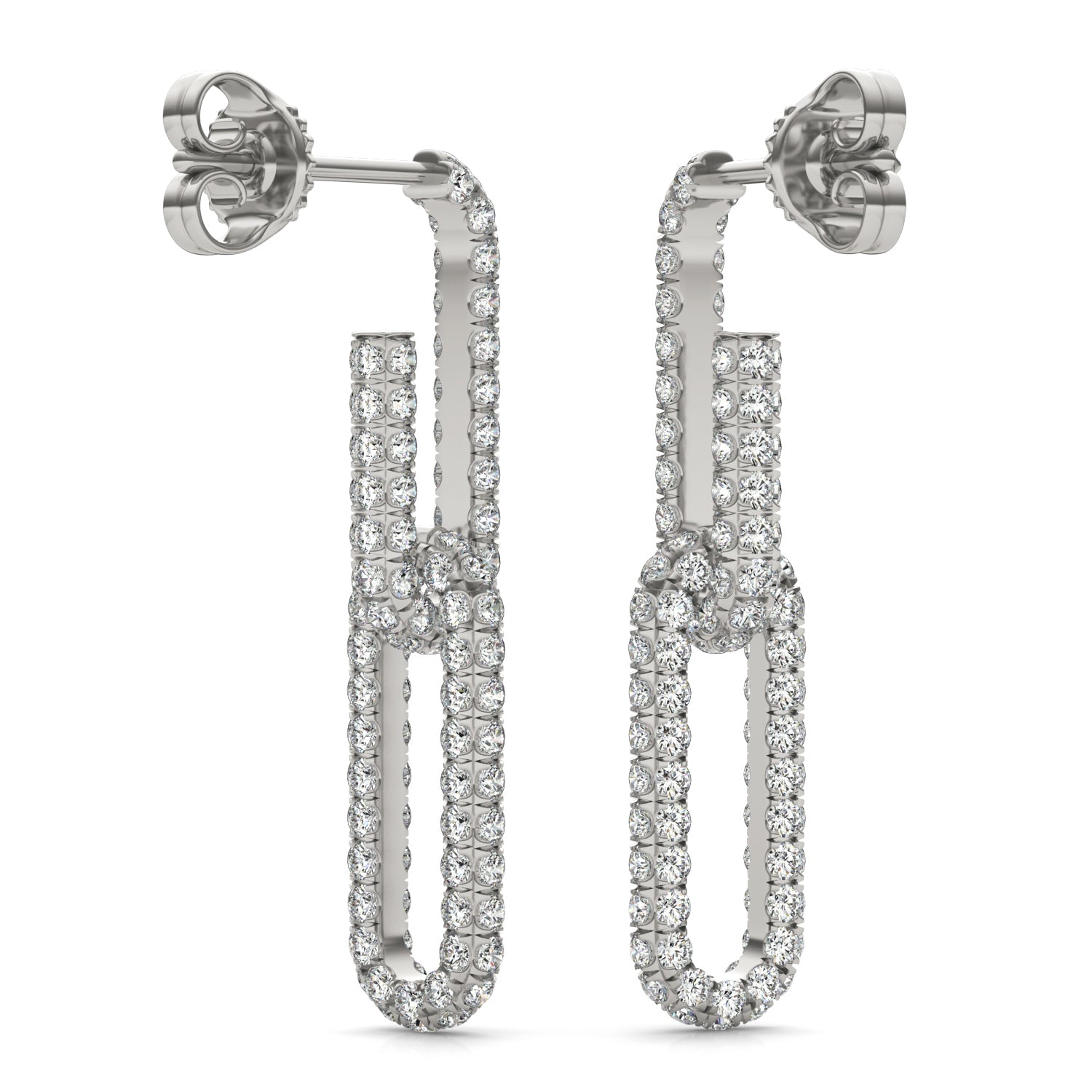 1 1/3 CTW Round Caydia® Lab Grown Diamond Pavé Chain Link Drop Earrings