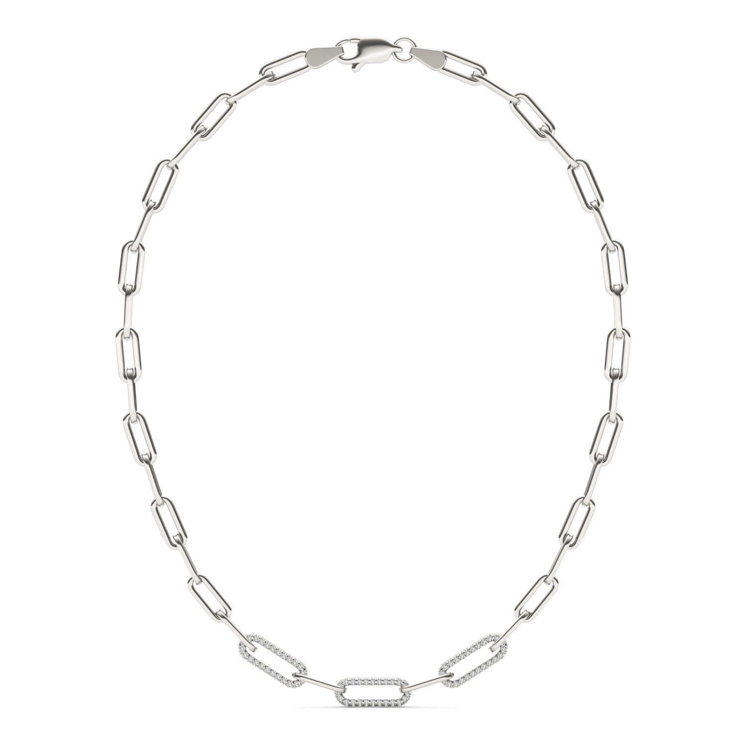 1 1/6 CTW Round Caydia® Lab Grown Diamond 18in Alternating Chain Link Necklace