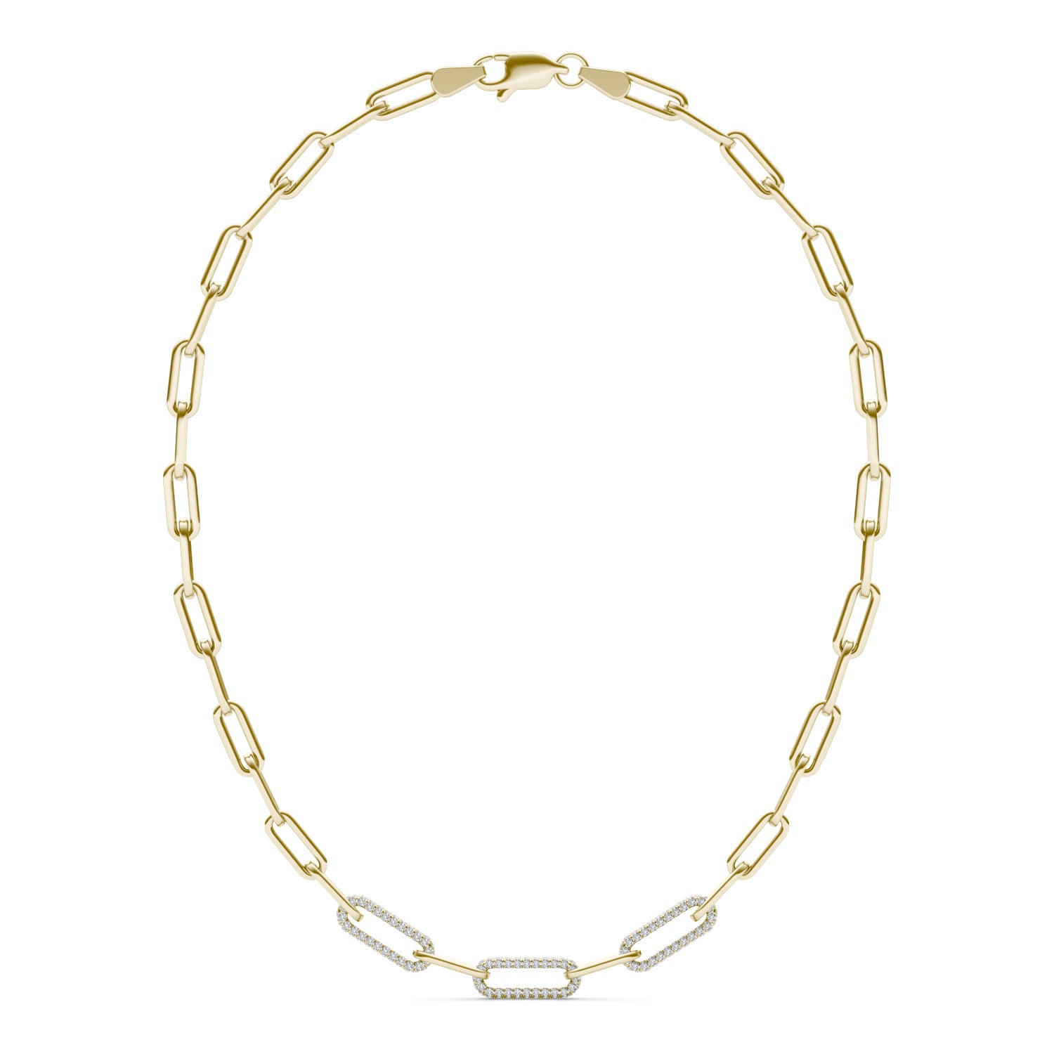 1 1/6 CTW Round Caydia® Lab Grown Diamond 18in Alternating Chain Link Necklace