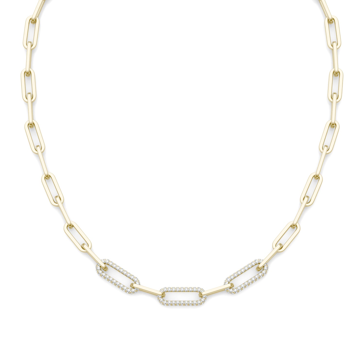 1 1/6 CTW Round Caydia® Lab Grown Diamond 18in Alternating Chain Link Necklace