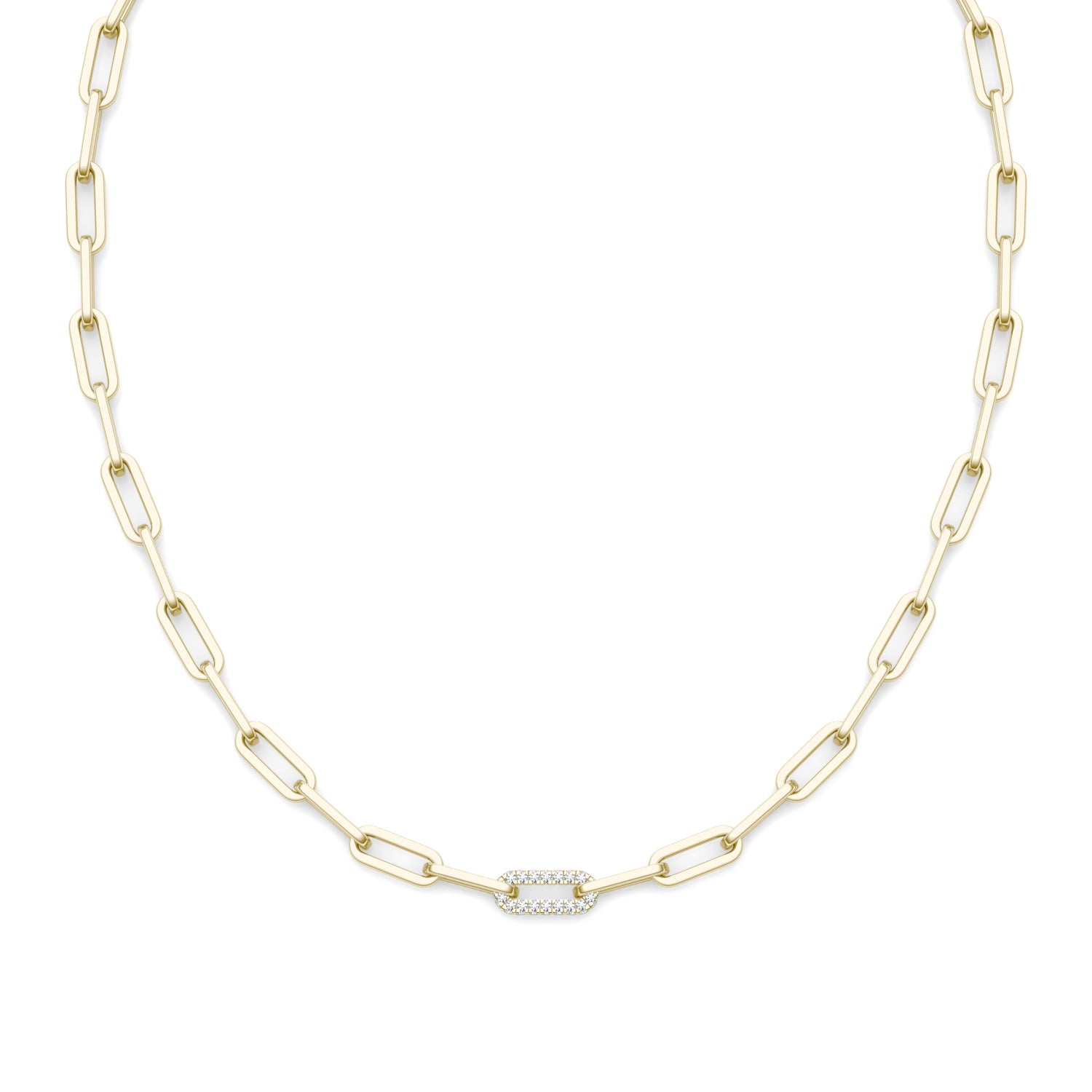 1/4 CTW Round Caydia® Lab Grown Diamond 18in Pavé Chain Link Necklace