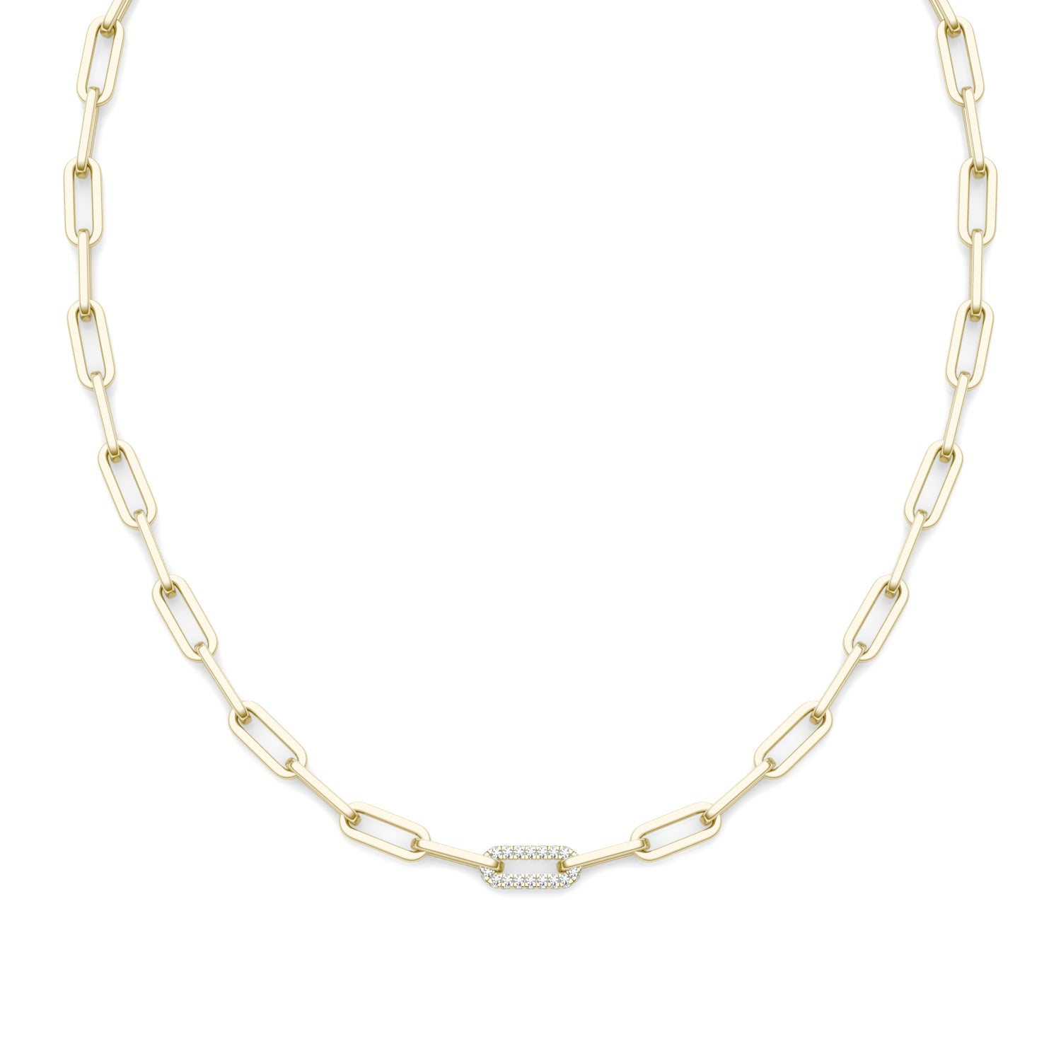 1/4 CTW Round Caydia® Lab Grown Diamond 18in Pavé Chain Link Necklace