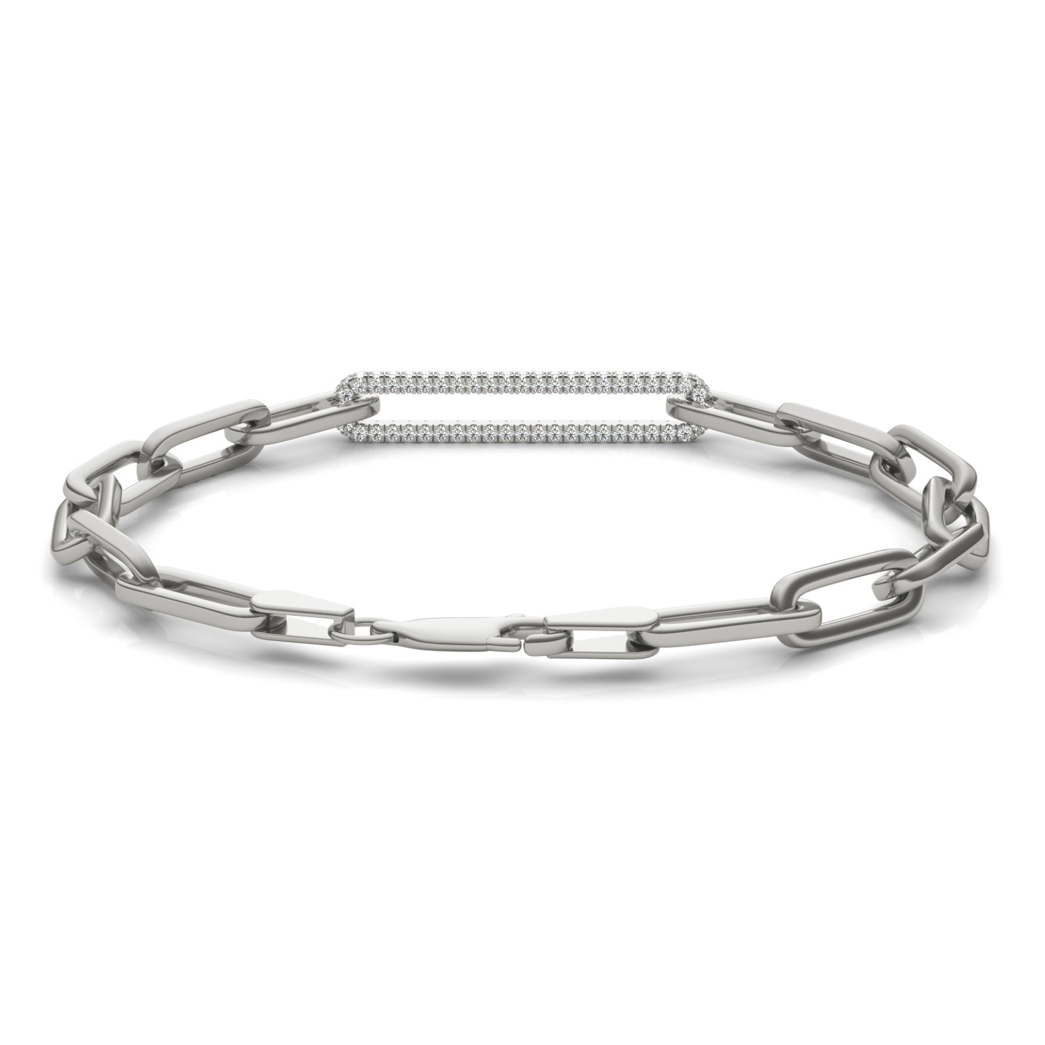 3/4 CTW Round Caydia® Lab Grown Diamond Accented Pave Chain Link Bracelet