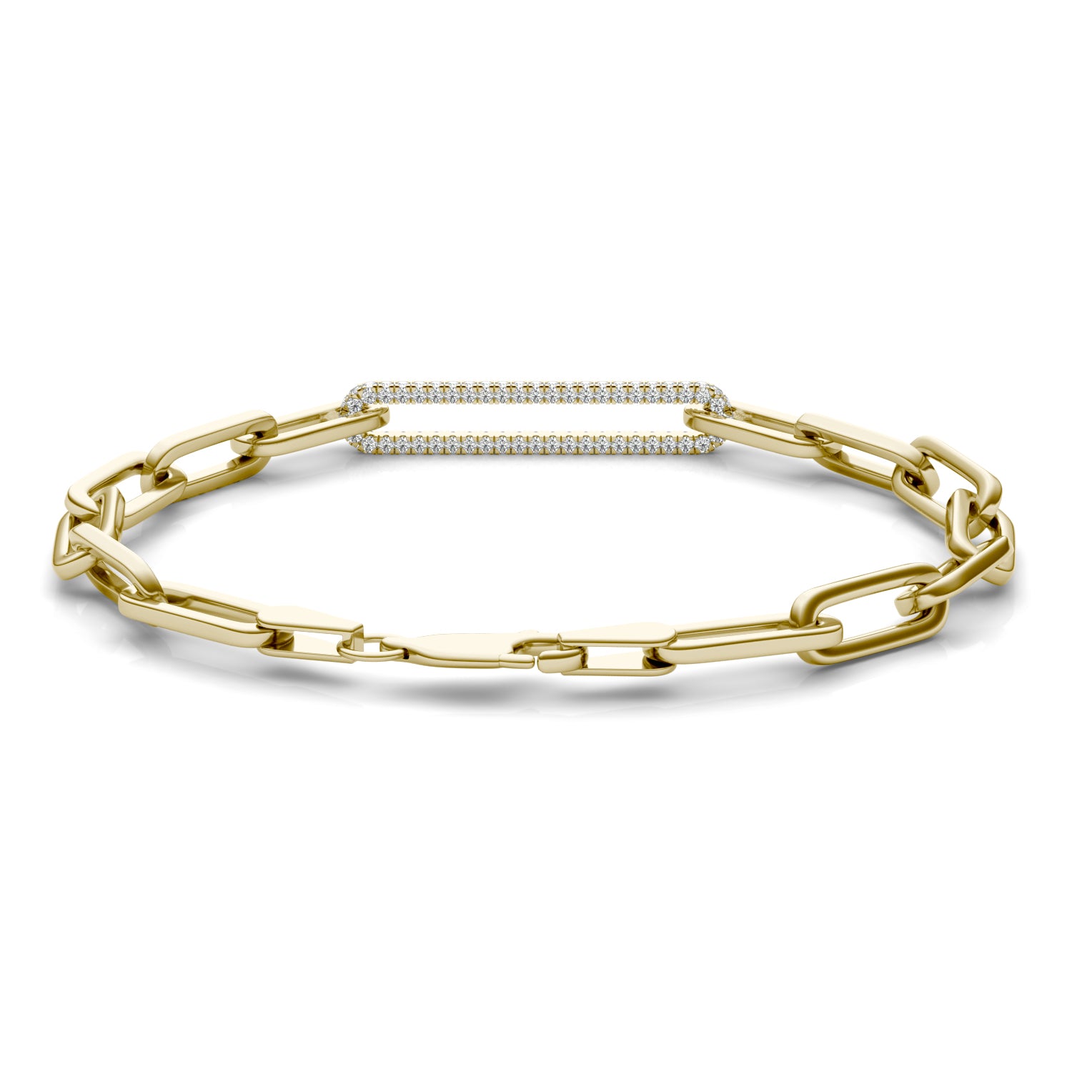 3/4 CTW Round Caydia® Lab Grown Diamond Accented Pave Chain Link Bracelet