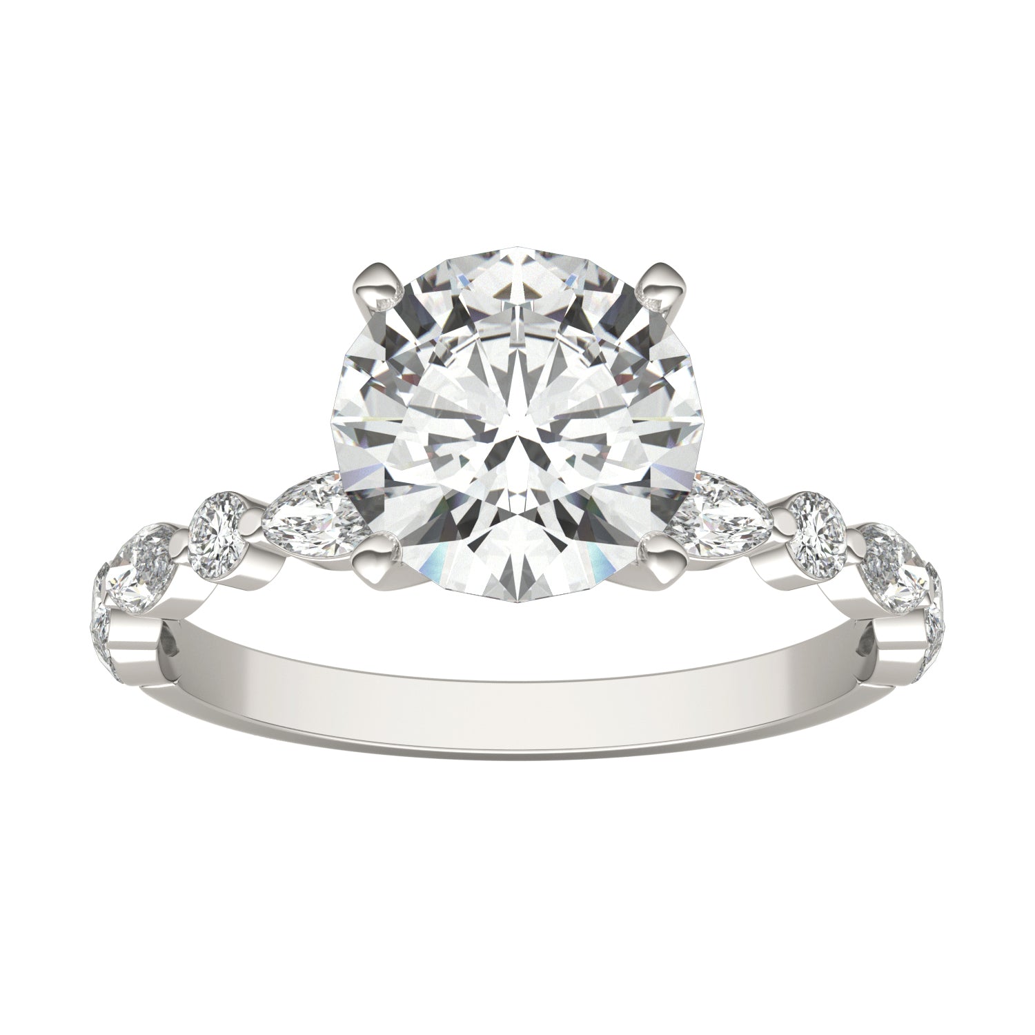 2.44 CTW DEW Round Forever One™ Moissanite Ring