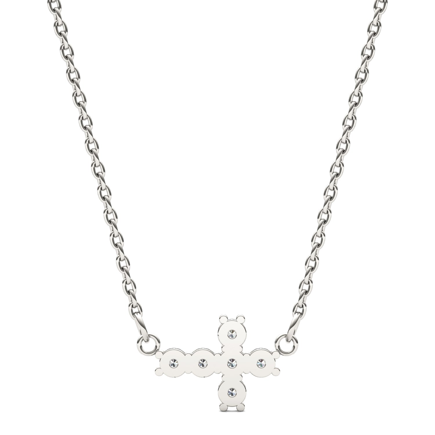0.18 CTW DEW Round Forever Bright™ Moissanite East West Cross Necklace